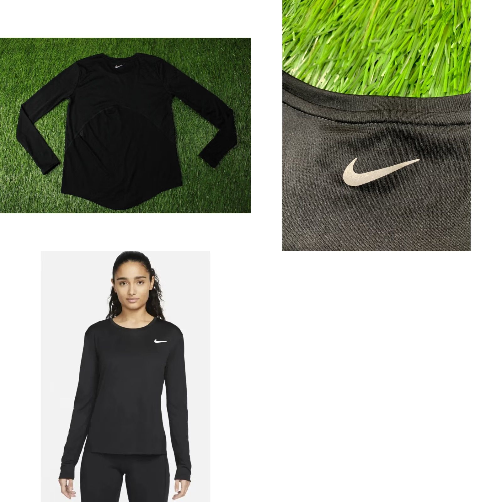 Nike NIKE DRI-FIT 2022 RUNNING Women LONG SLEEVE SHIRT Jersey Tee ORIGINAL SIZE S Black Training 2022 Nike Running Womens Shirts L/S Jersey Tee Size S / US 4 / IT 40 - 8 Thumbnail