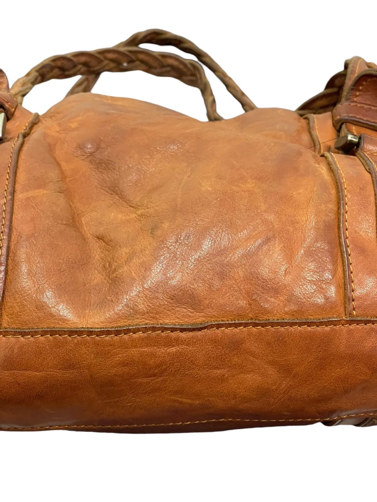Genuine Leather Full Leather Patina Unknown Japan Tote Shoulder Bag 4🟩 Size ONE SIZE - 9 Thumbnail