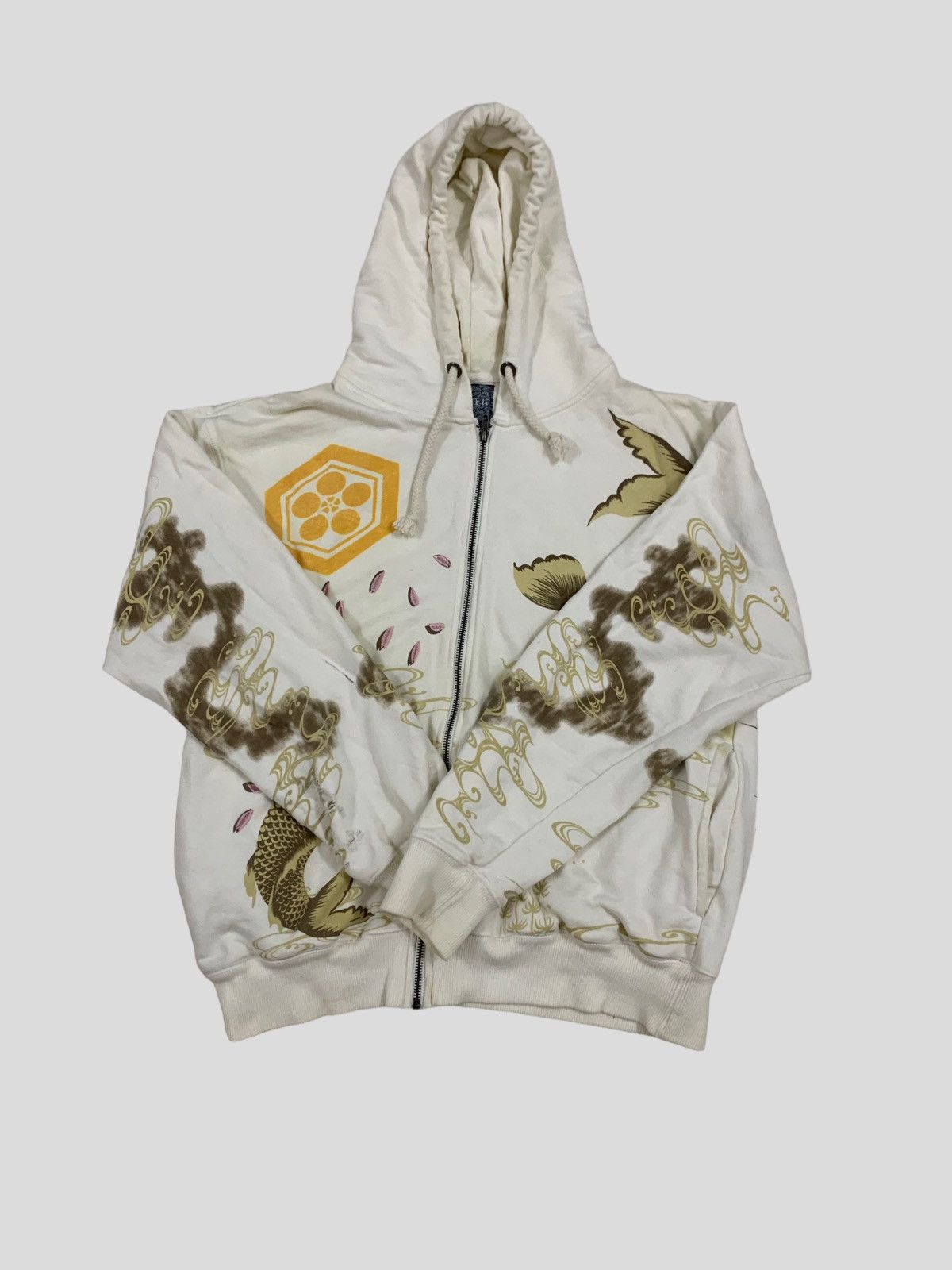 Vintage VINTAGE SUKAJAN KOI FISH & PEACOCK EMBROIDERY HOODIE Size US XL / EU 56 / 4 - 2 Thumbnail