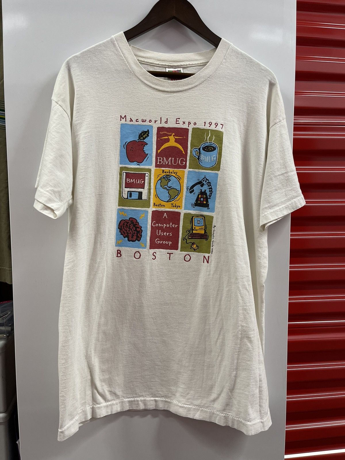 image of Made In USA x Vintage 1997 Macworld Mac Apple Expo Boston Computer Pc Vintage Tee in White (Size XL