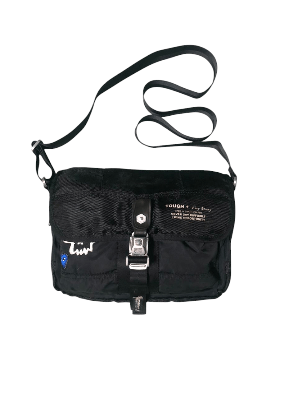 Tough Jeansmith Crossbody Bag Military Design in Black, Men's