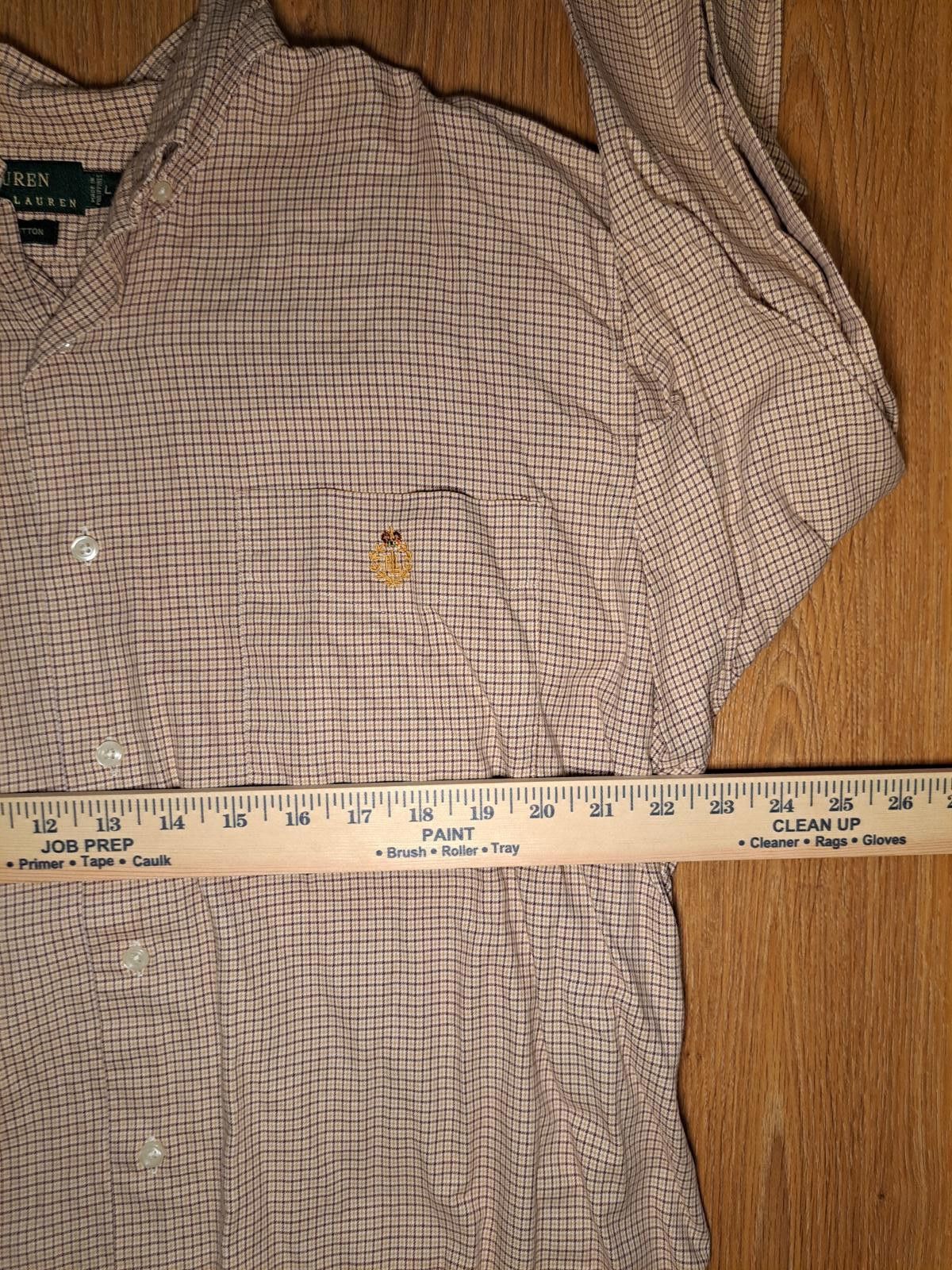 Polo Ralph Lauren Ralph Lauren Dress Shirt Mens Large Orange Houndstooth Check Size 42R - 6 Thumbnail