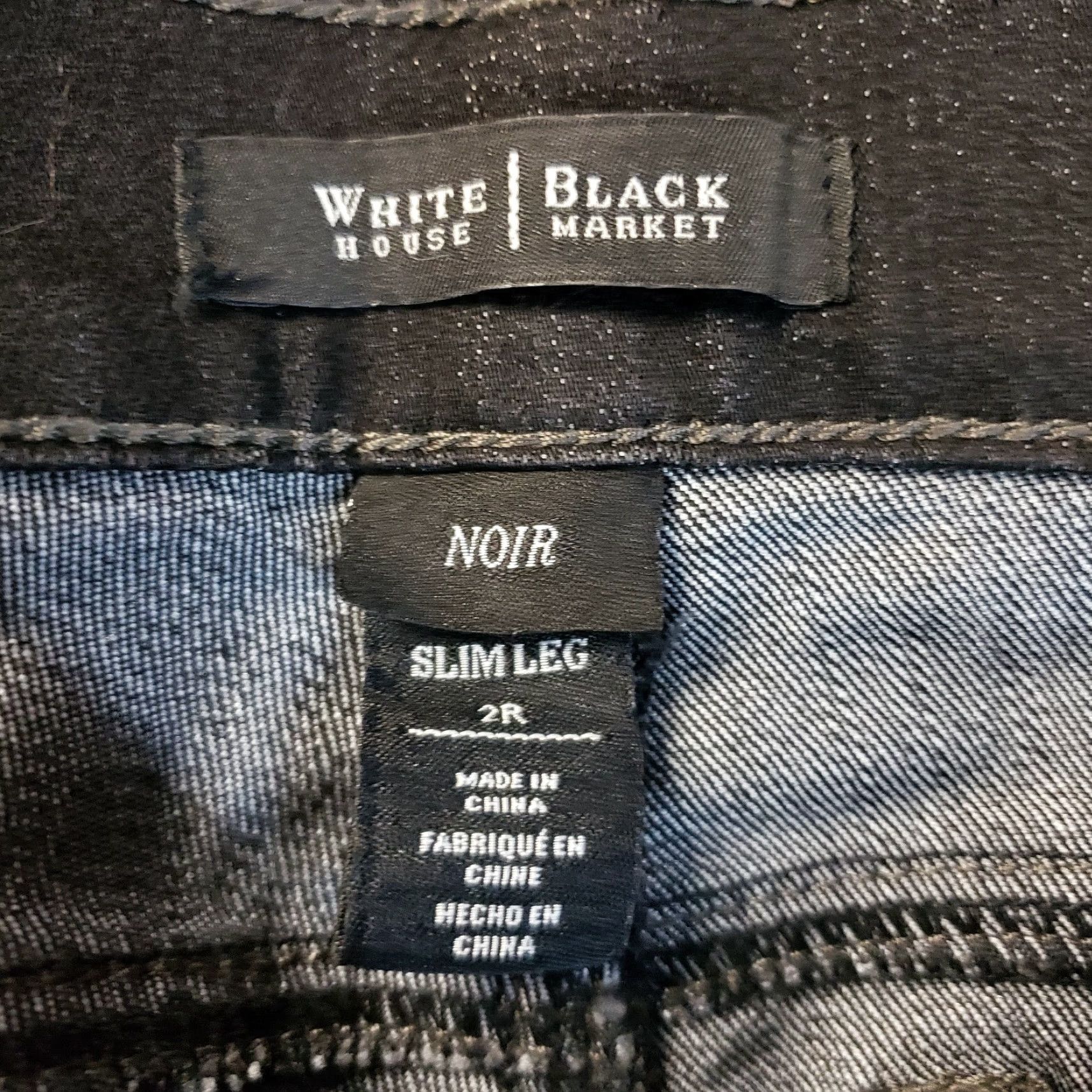 White House Black Market White House Black Market Womens Jeans Sz 2 Solid Black Low Rise Slim Leg Size 26" / US 2 / IT 38 - 8 Thumbnail