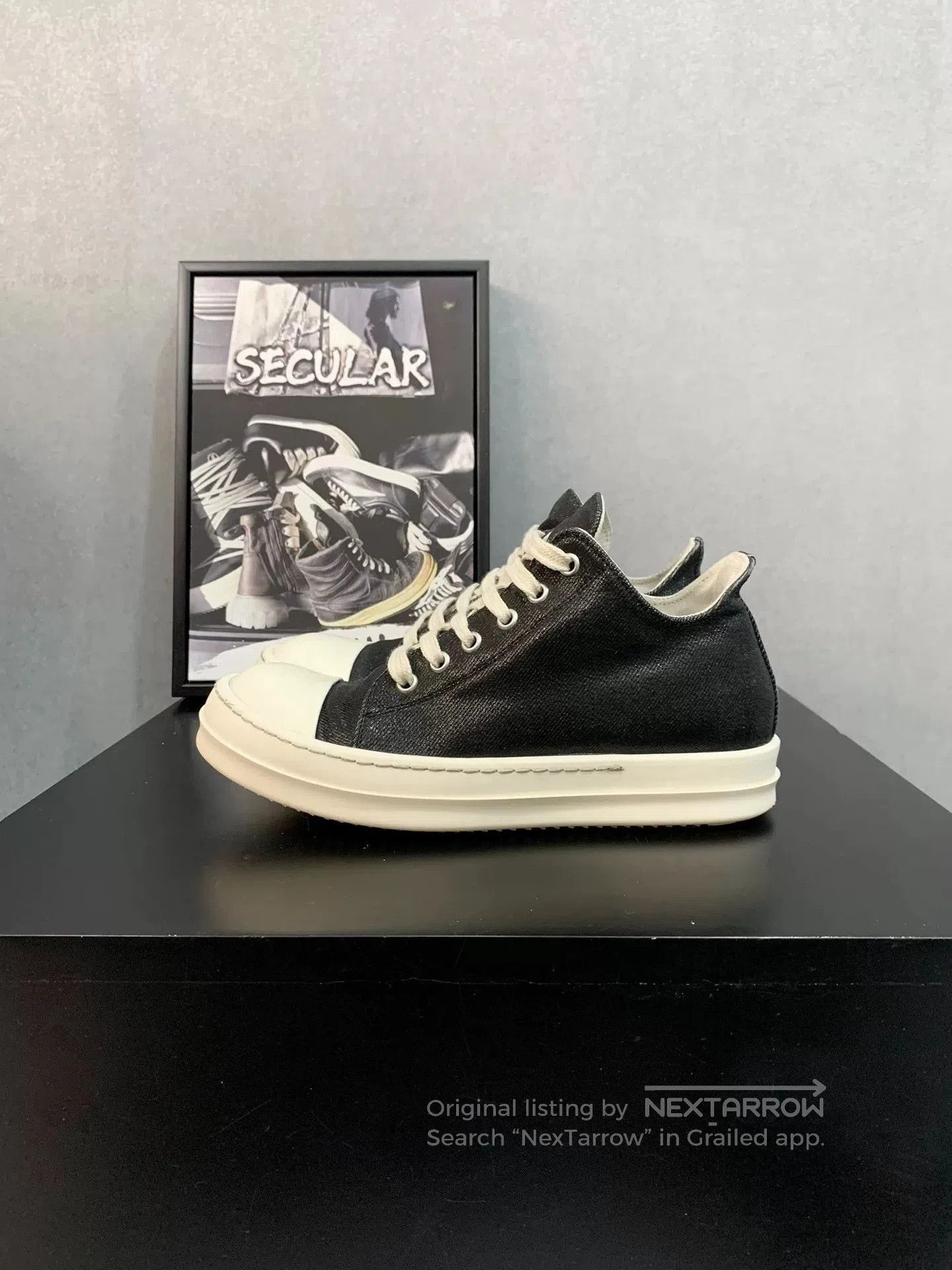 Rick Owens Rick Owens Low-Top Waxed Sneakers. Size US 5 / IT 35 - 1 Thumbnail