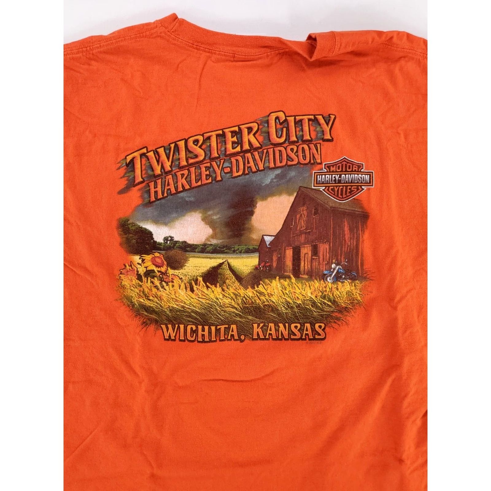 Harley Davidson Harley-Davidson T-Shirt Orange Scary Clown Wichita Kansas Mens 3XL Size US XXL / EU 58 / 5 - 7 Thumbnail