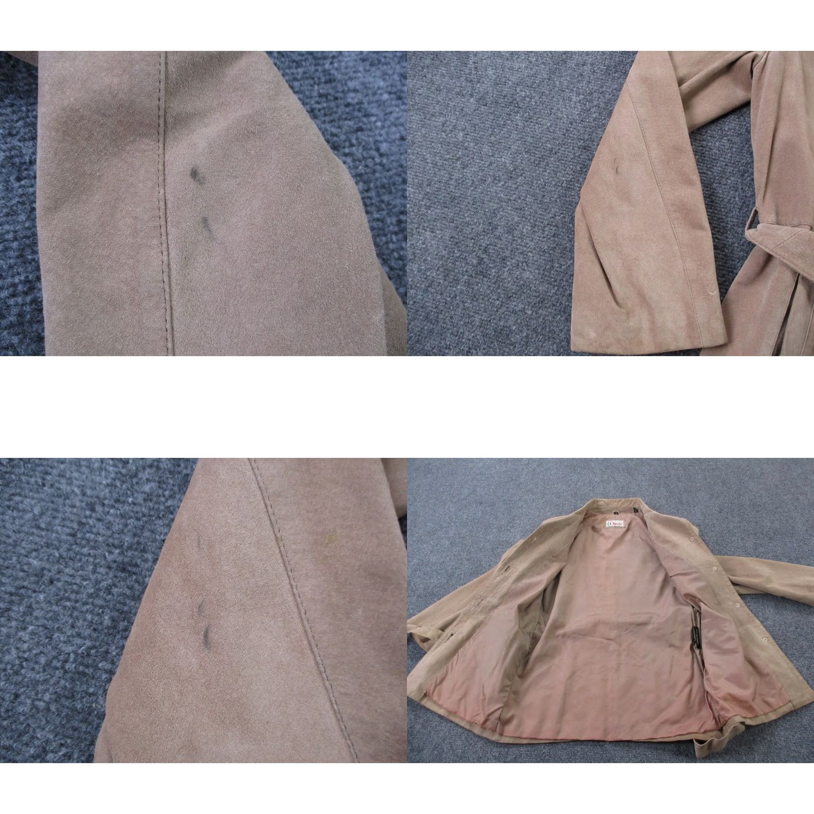 Orvis VINTAGE Orvis Jacket Beige Genuine Leather Coat Belted Designer 80s 90s Womens S Size S / US 4 / IT 40 - 8 Thumbnail