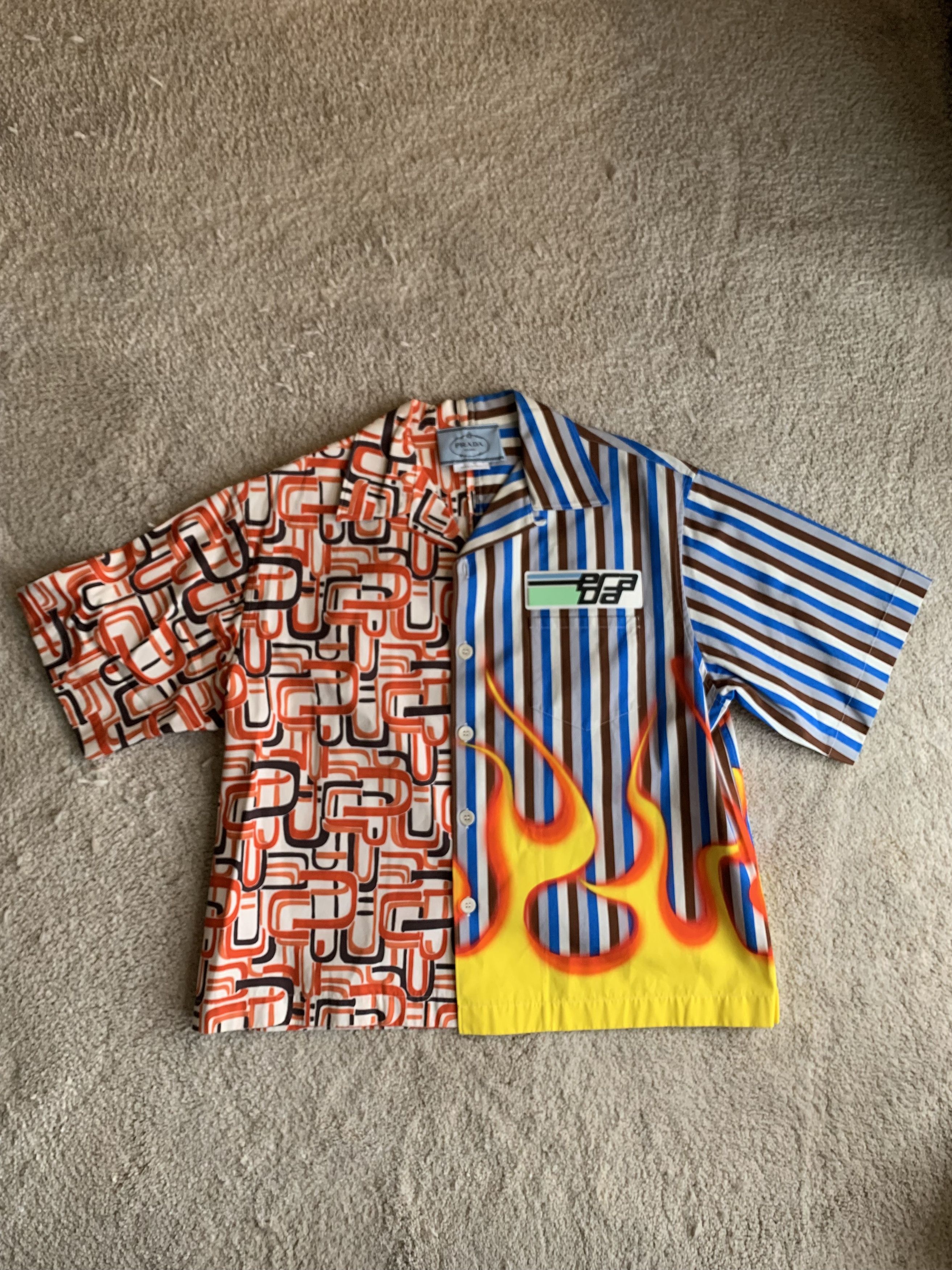 Prada Prada Split Flame Bowling Shirt | Grailed