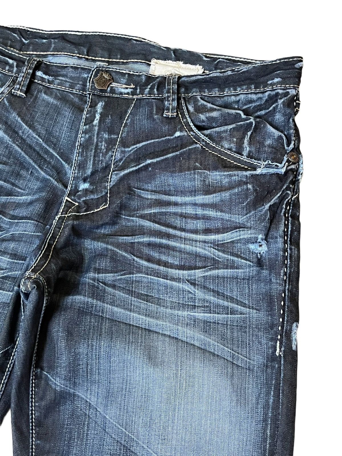 Japanese Brand SICK🔥MONARCHY BOOTSTRAP/FLARE LEG JEANS Size US 36 / EU 52 - 4 Thumbnail