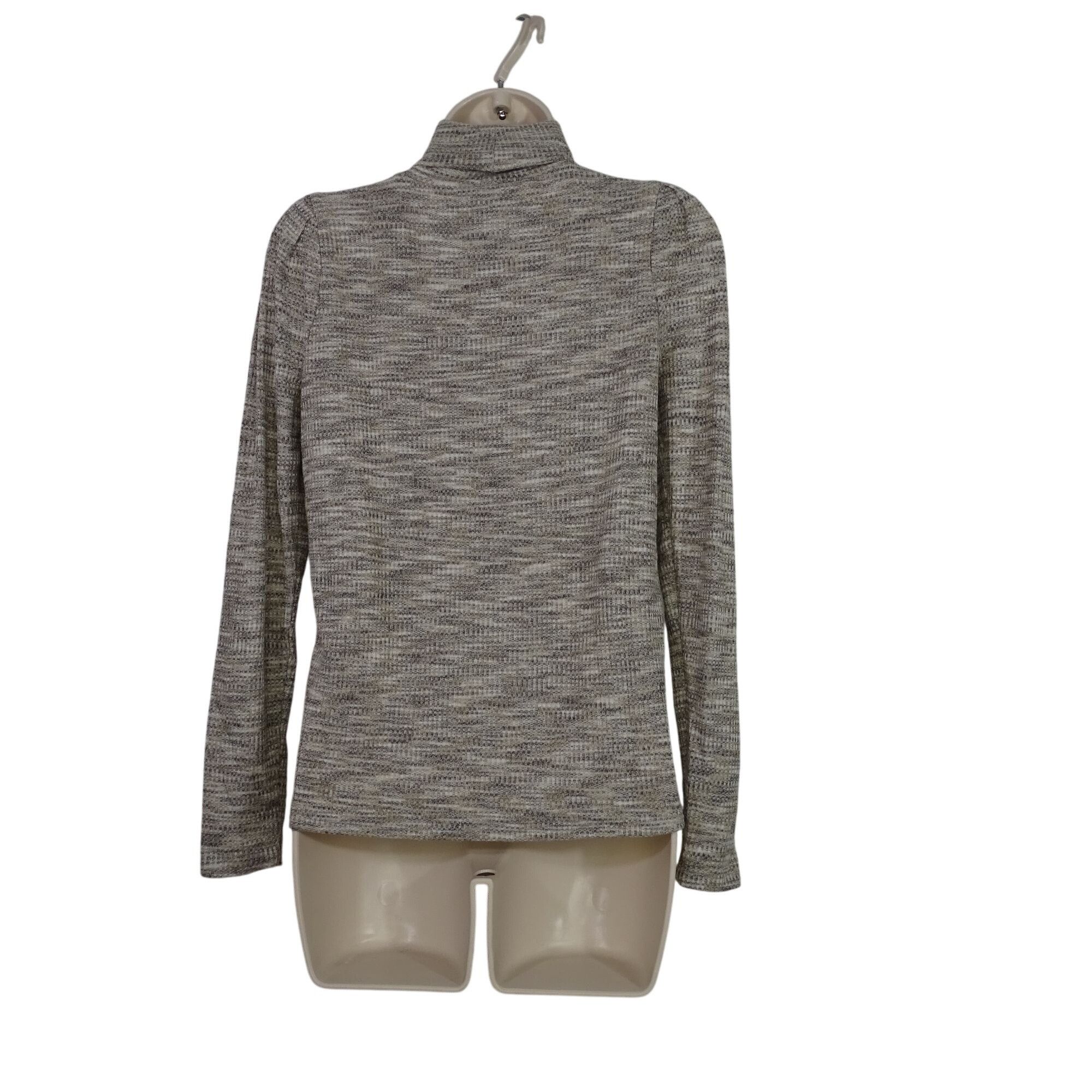 Loft Ann Taylor Loft Brown Cream Turtleneck Knit Top Size XS Size XS / US 0-2 / IT 36-38 - 3 Thumbnail