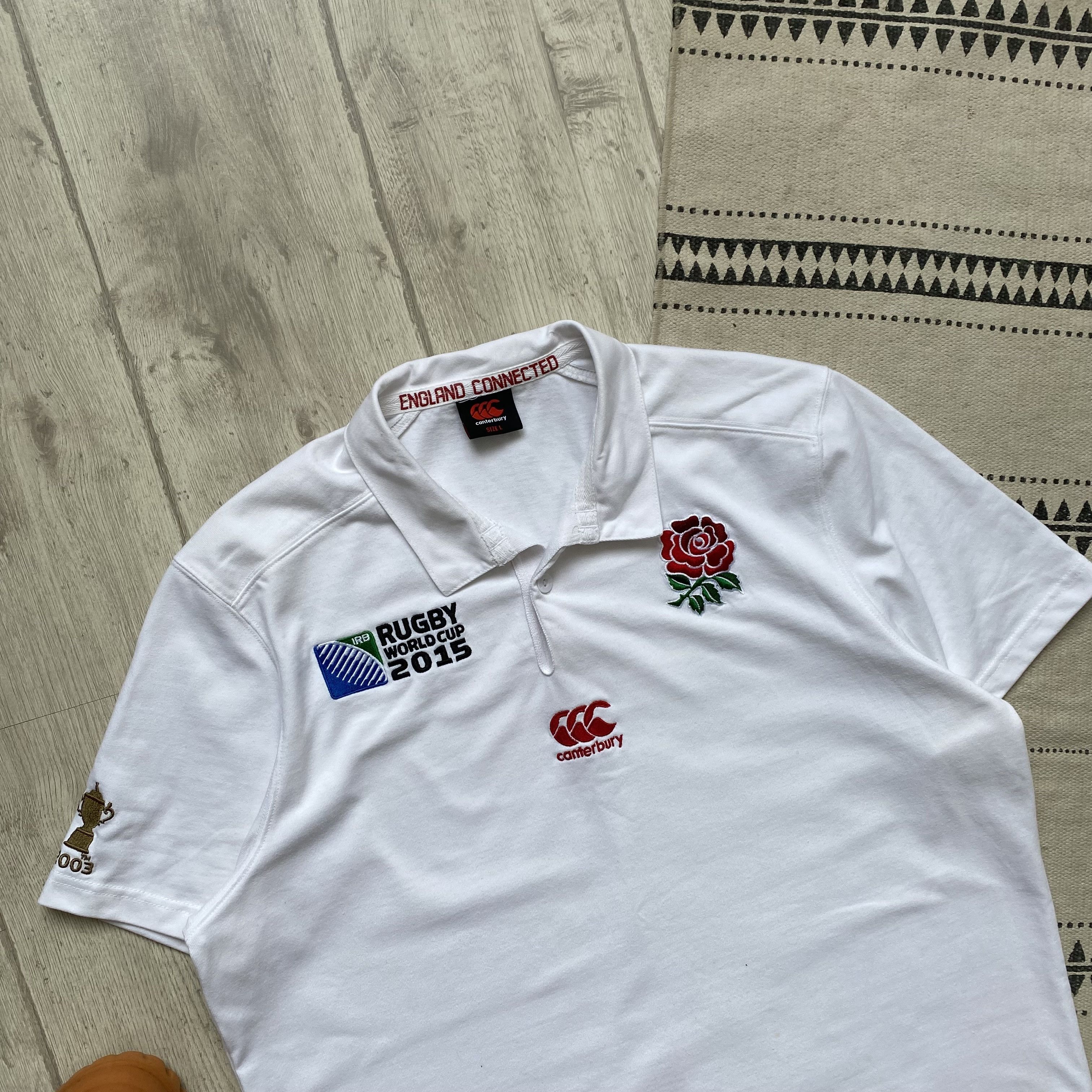 Cotton Traders 🏈 Drill England Rugby jersey Polo tee Canterbury Blockore Size US L / EU 52-54 / 3 - 2 Thumbnail