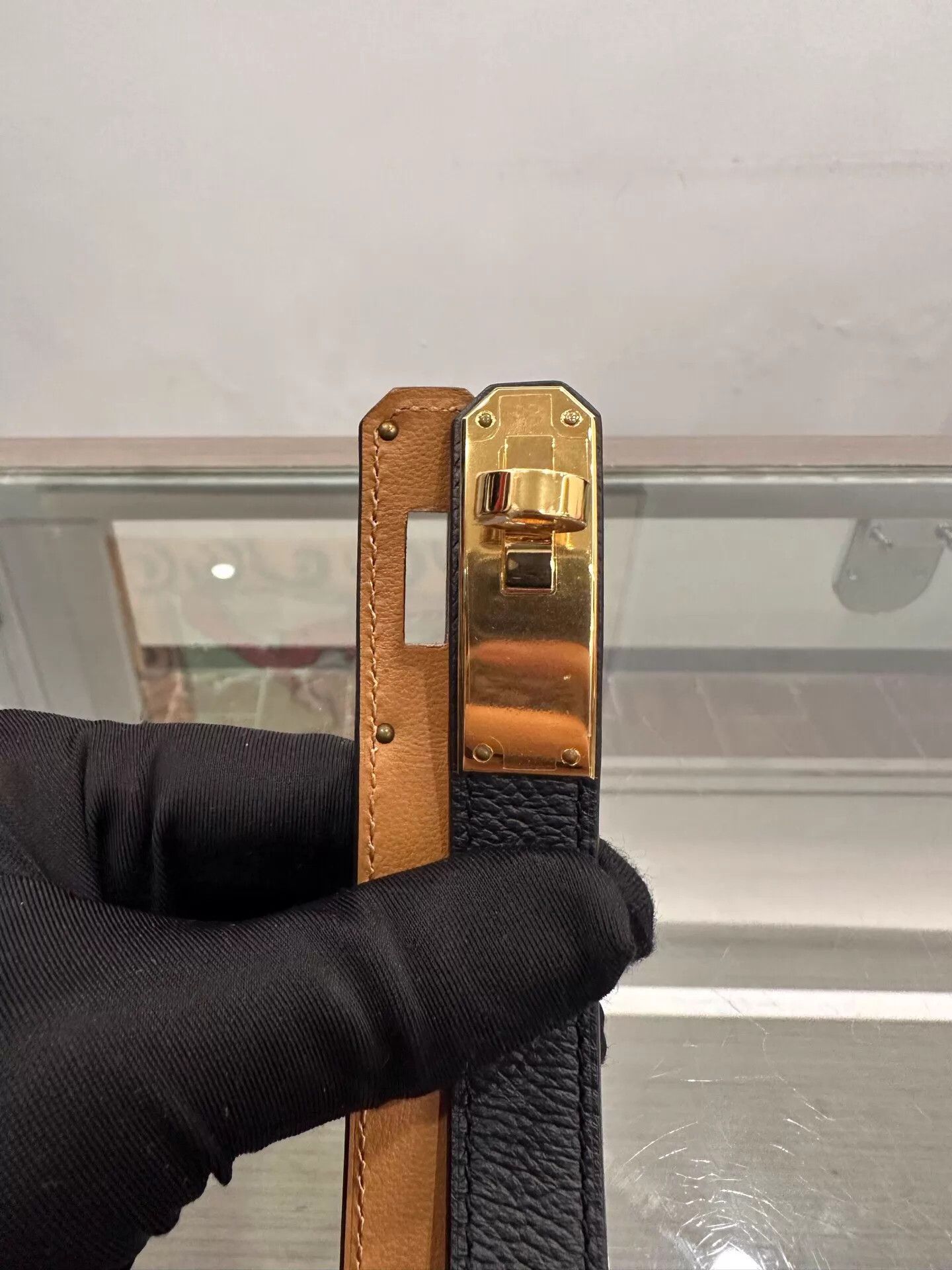 Hermes Hermes Kelly Belt 1.8cm Black Gold Buckle C Stamp Size ONE SIZE - 4 Thumbnail