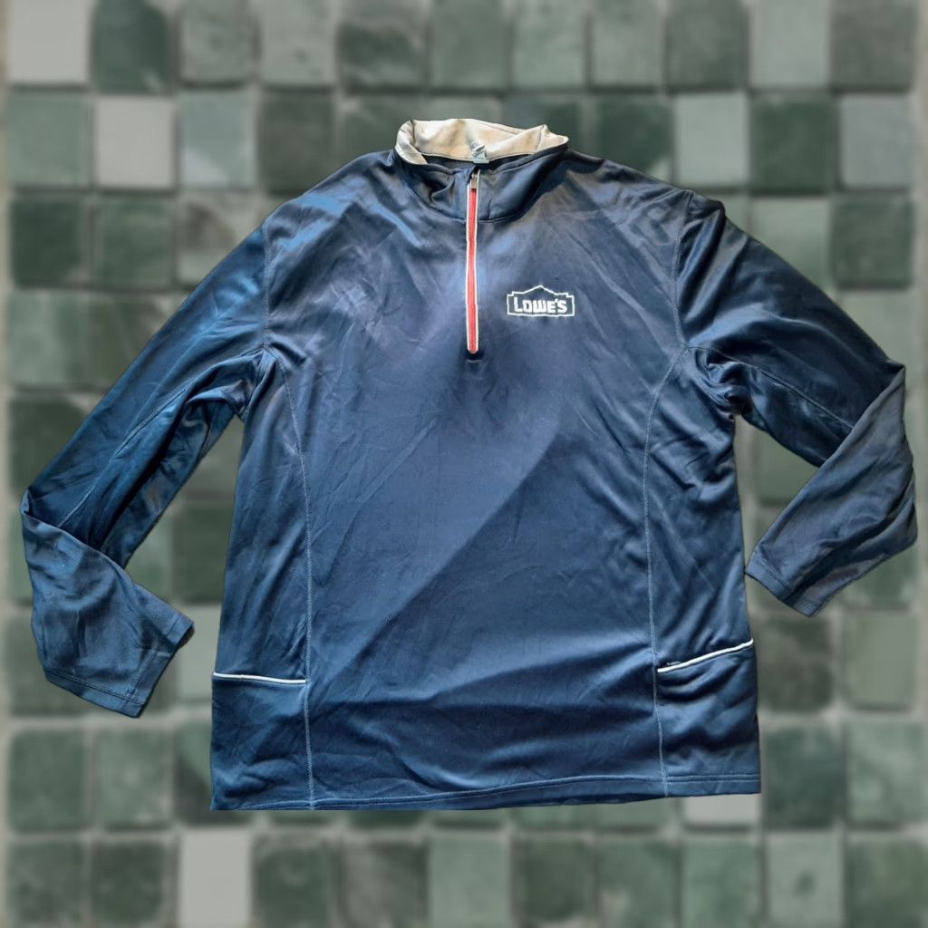 Vintage Lowe's Home Improvement Men's Employee Jacket 2XL Blue Windbreaker Solid Full Zip Men XXL Blue Size US XXL / EU 58 / 5 - 1 Thumbnail
