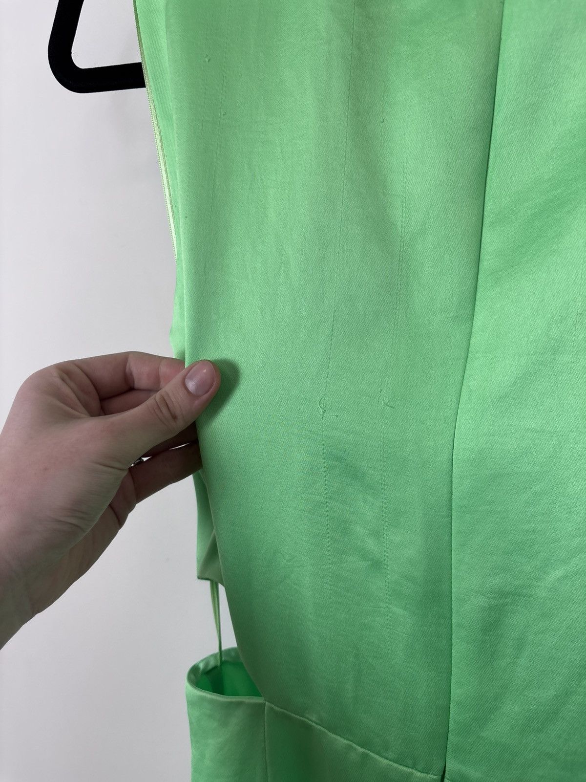 Sandro Sandro Paris E24Neon Vert Fluo NWT Green Cutout Midi Dress Size S / US 4 / IT 40 - 20 Thumbnail