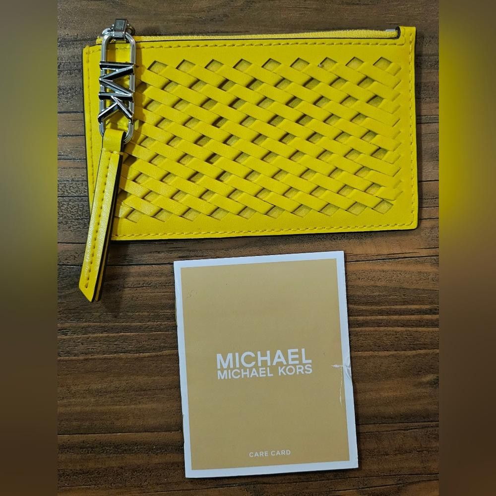 Michael Kors MICHAEL KORS Empire Woven Leather Small Zip Card Case NWT Size ONE SIZE - 1 Thumbnail
