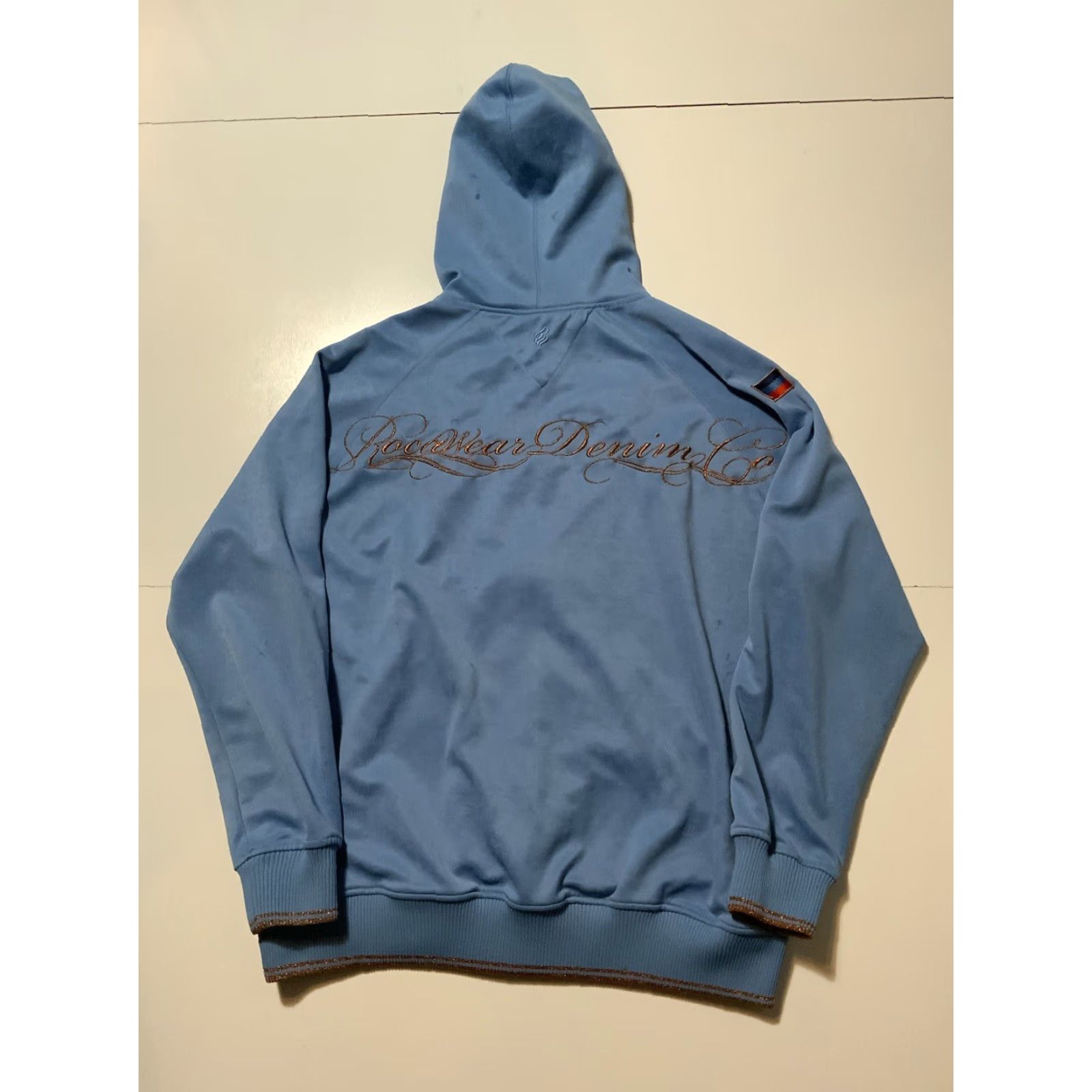 Rocawear VINTAGE Rocawear Denim Co Flight Wings AOP Zip Blue Hoodie XL Mens Size US XL / EU 56 / 4 - 2 Thumbnail