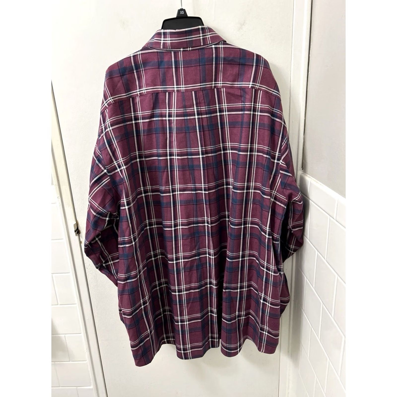 Brooks Brothers Brooks Brothers Madison Plaid Supima Button-Up Polo Shirt Mens XXL Burgundy Red Long Sleeve Classic Non-Iron Pocket shirt Size US XXL / EU 58 / 5 - 7 Thumbnail