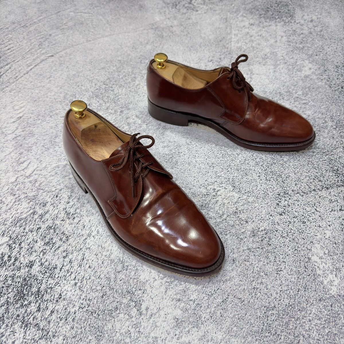 Barker Barker England Handmade Mens Brown Leather Derbies US9.5 Size US 9.5 / EU 42-43 - 3 Thumbnail
