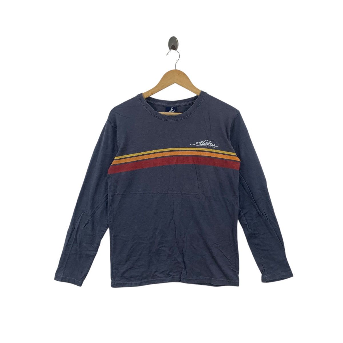 Vintage Vintage ALOHA SURFBOARDS AUSTRALIA Striped Tee Shirt Top Size US S / EU 44-46 / 1 - 1 Thumbnail
