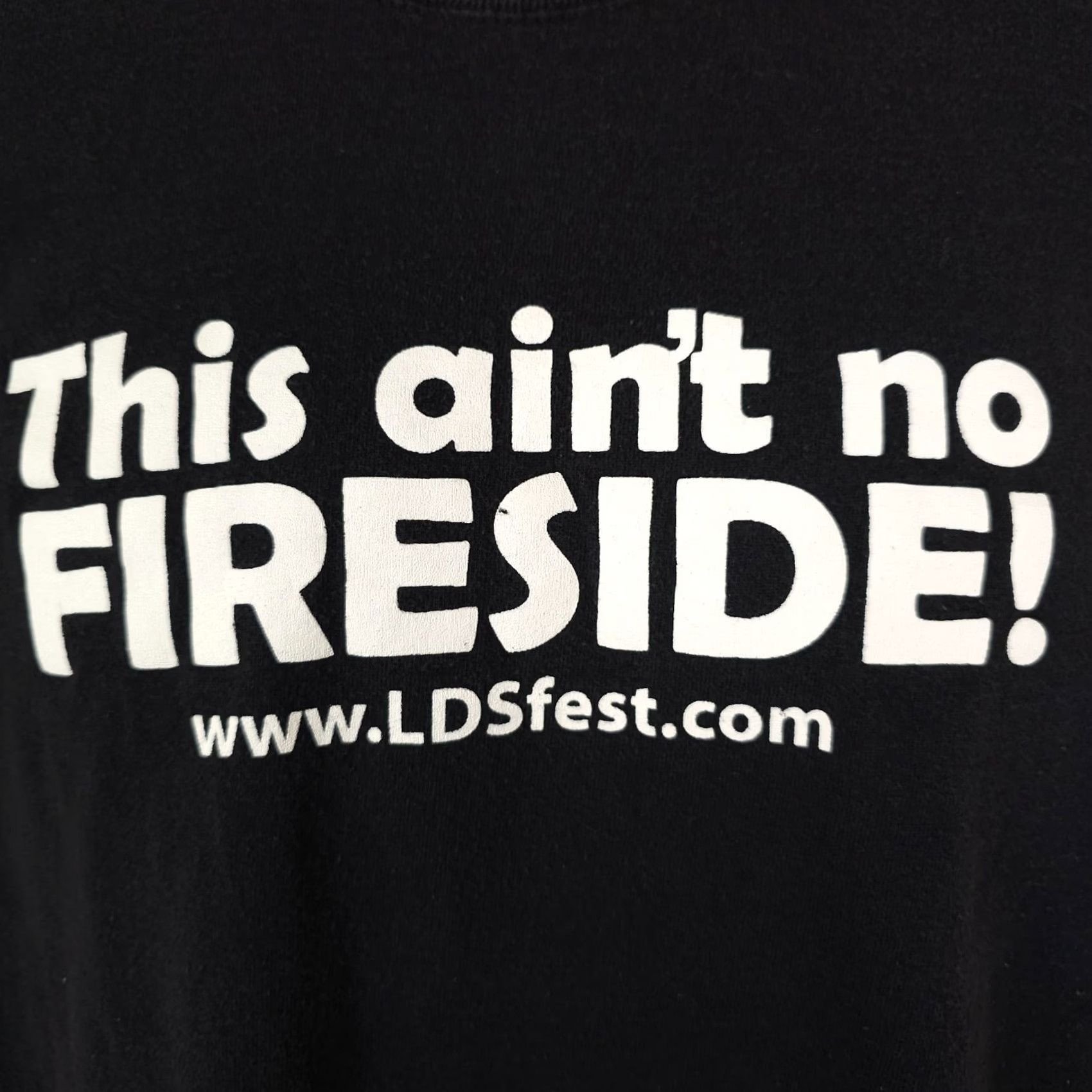 Hanes VINTAGE Hanes T-Shirt Mens Medium Black 90s This Aint No Fireside Mormon LDS Fest Graphic Tee Shirt Mens 90s Church of Jesus Christ Latter Day Saints Size US M / EU 48-50 / 2 - 3 Thumbnail