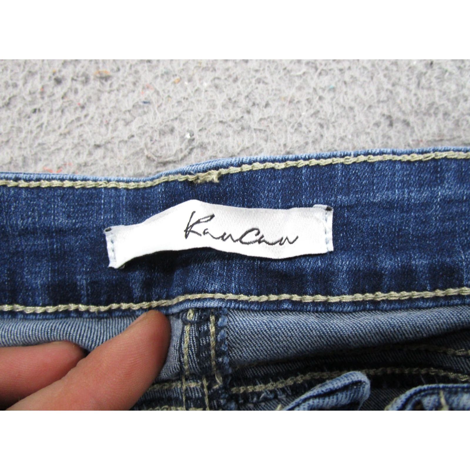 Vintage Kancan Womens Blue Stretch Denim Skinny Jeans Size 3/25 Medium Wash Mid Size 26" / US 2 / IT 38 - 4 Thumbnail