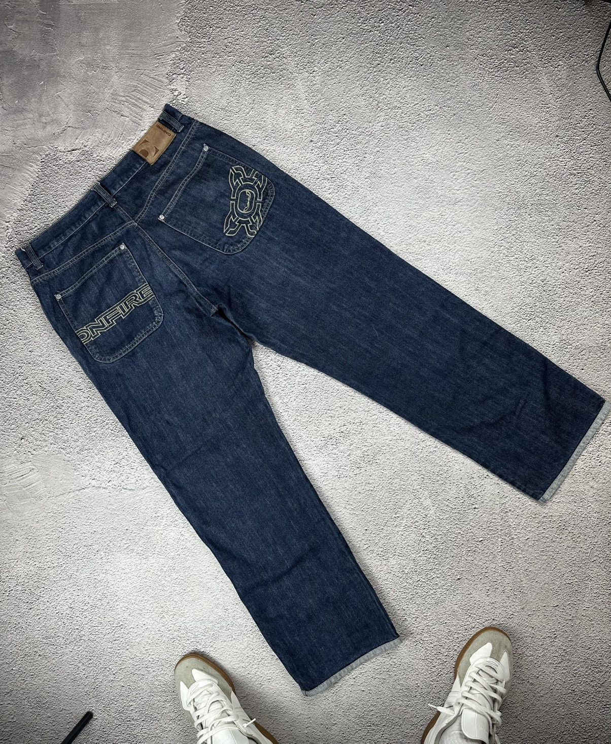 Japanese Brand Crazy Y2K Baggy Japan Jean Trashed Rap Old Money Style Size US 34 / EU 50 - 4 Thumbnail