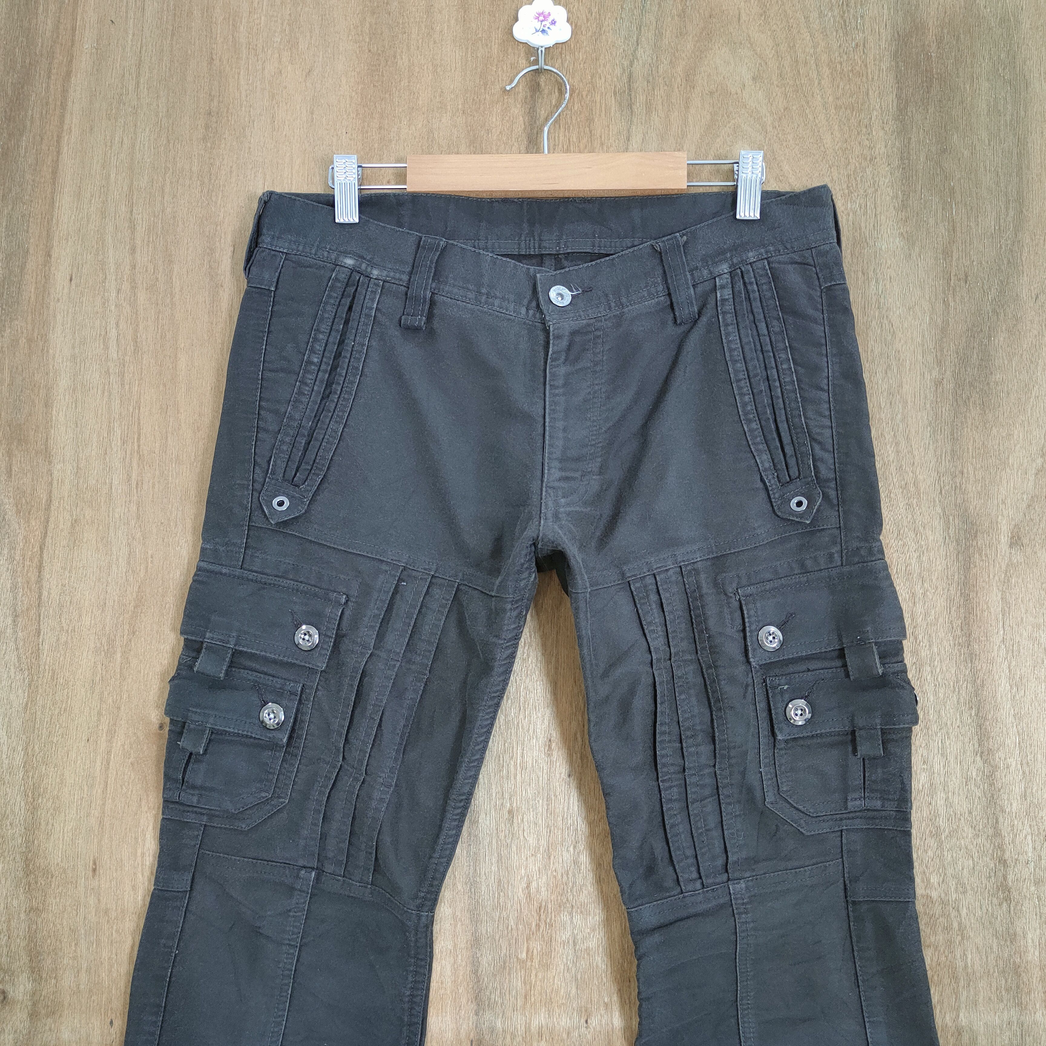 Japanese Brand VINTAGE NICOLE FLARE BROWN BONDAGE CARGO PANTS Size US 32 / EU 48 - 3 Thumbnail