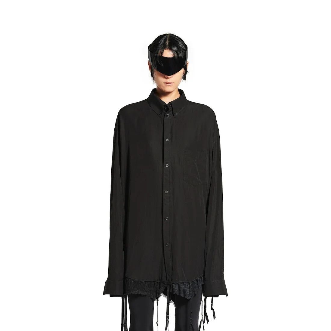 Balenciaga o1tr1nto0526 Lingerie Shirt in Black Size XS / US 0-2 / IT 36-38 - 5 Thumbnail