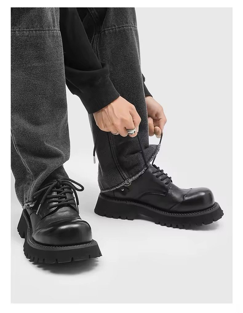 Designer Streetwear Platform Design PU Leather Lace Up Toe Boots Size US 10 / EU 43 - 8 Thumbnail
