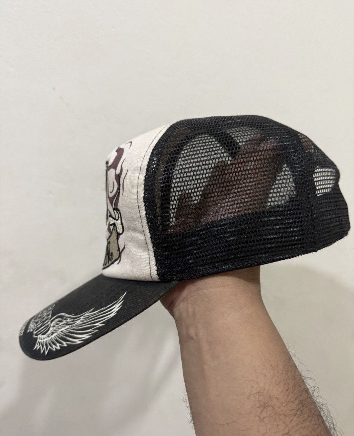 Vanson Leathers VTG Full Embroidery Vanson Distress Trucker Hat Size ONE SIZE - 3 Thumbnail