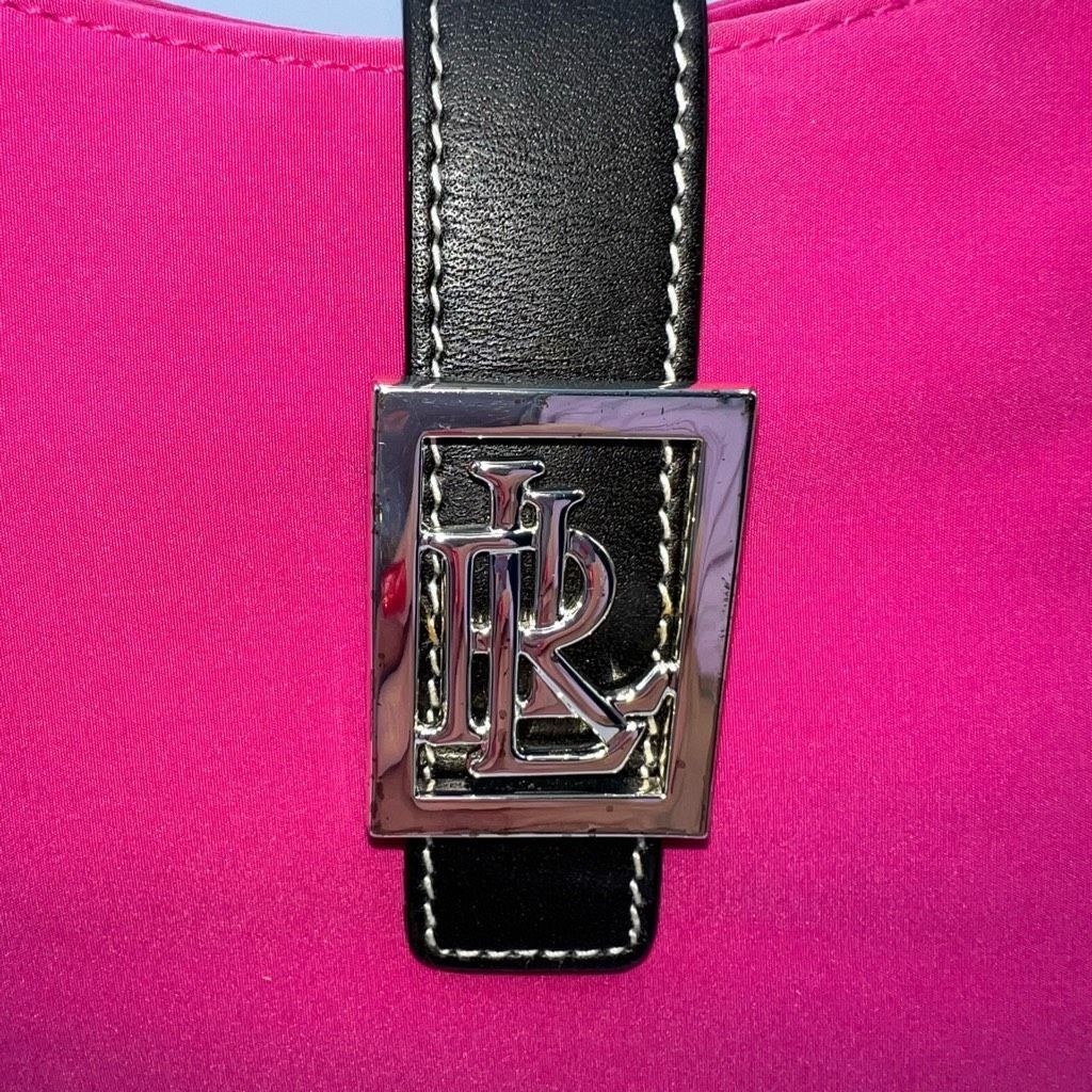 Lauren Ralph Lauren Ralph Lauren Hot Pink Thick Nylon And Leather Shoulder Bag Size ONE SIZE - 3 Thumbnail