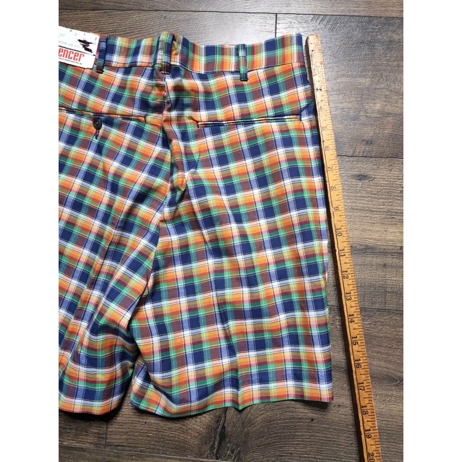 Vintage VINTAGE 1960s Tailfeathers by Spencer Men's 28 NOS Plaid Golf Chino Shorts Size US 28 / EU 44 - 4 Thumbnail