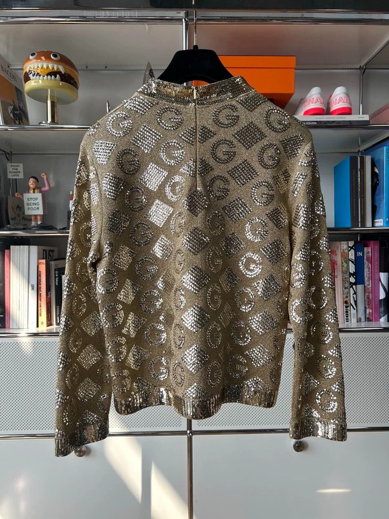 Gucci Gucci Glittering gold sequin letter long-sleeved knitted T Size US L / EU 52-54 / 3 - 4 Thumbnail
