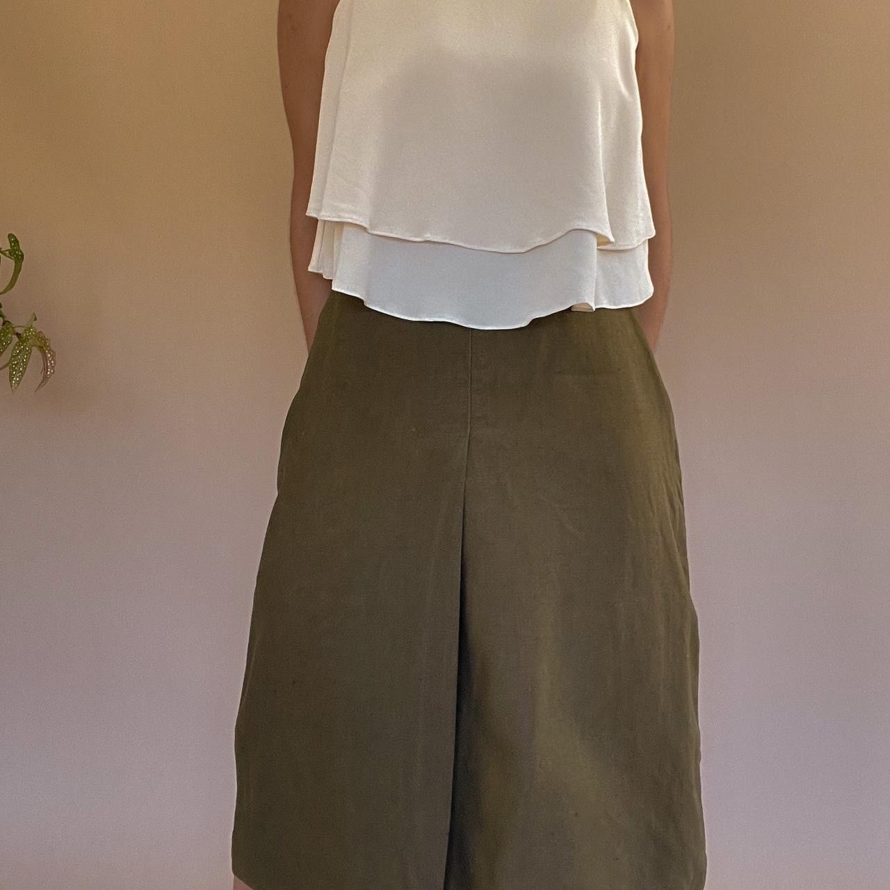 Vintage Vintage Marella Linen Midi Skirt Size 27" / US 4 / IT 40 - 3 Thumbnail