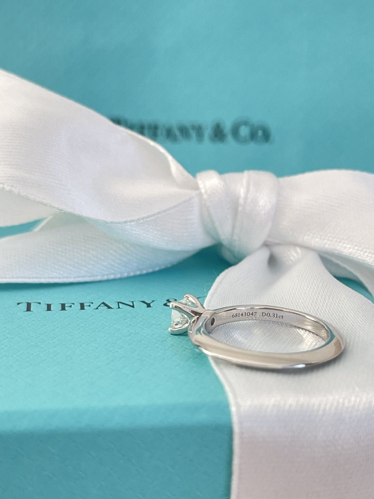 Tiffany & Co. Tiffany & Co. Platinum .31 Princess Cut Diamond Ring 4 $2880 Size ONE SIZE - 10 Thumbnail