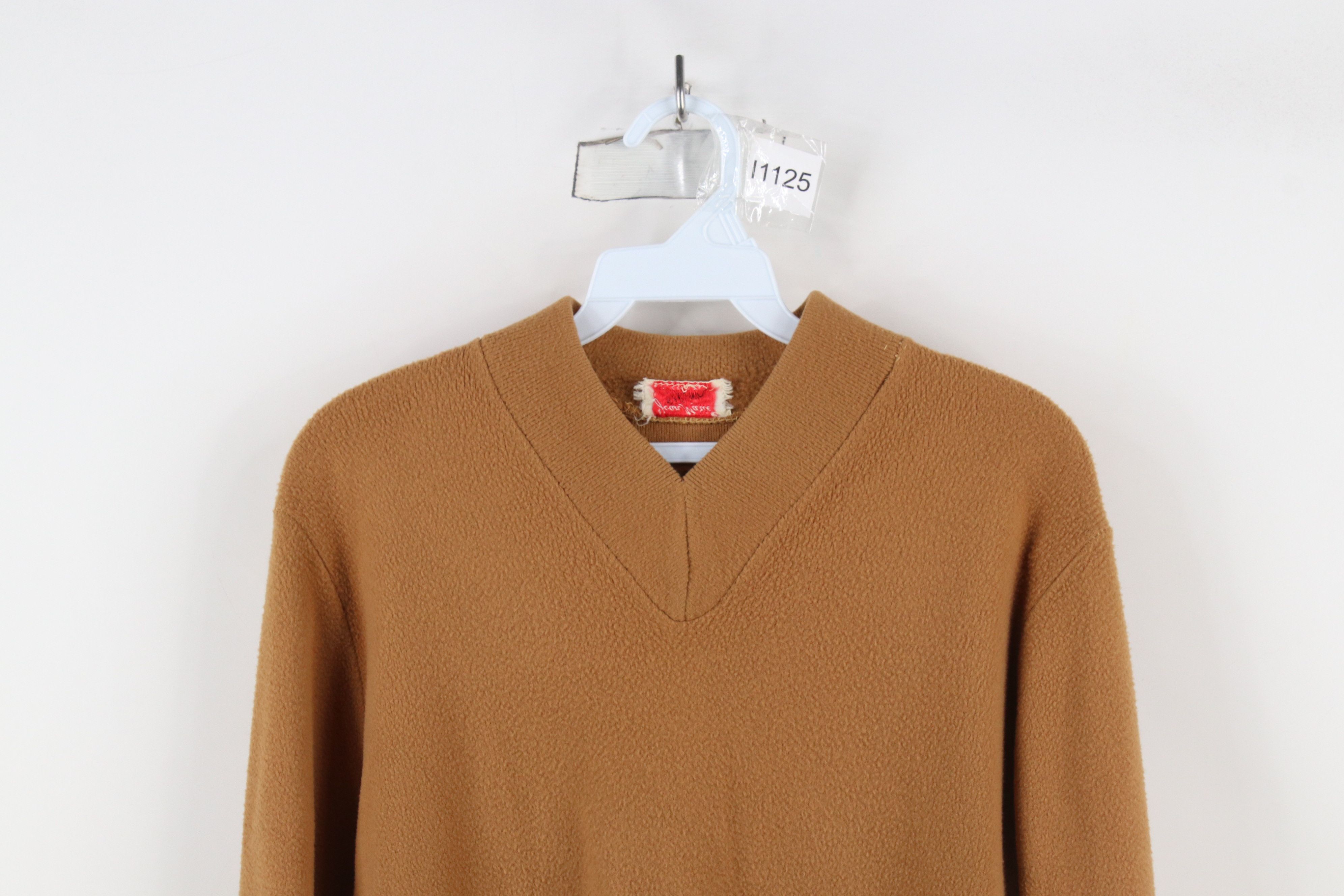 Vintage Vintage 70s Streetwear Blank Velour Fleece Sweater Brown Size S / US 4 / IT 40 - 2 Thumbnail