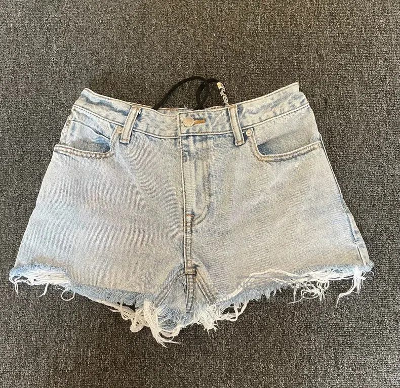 Alexander Wang Denim Shorts with Rhinestones.