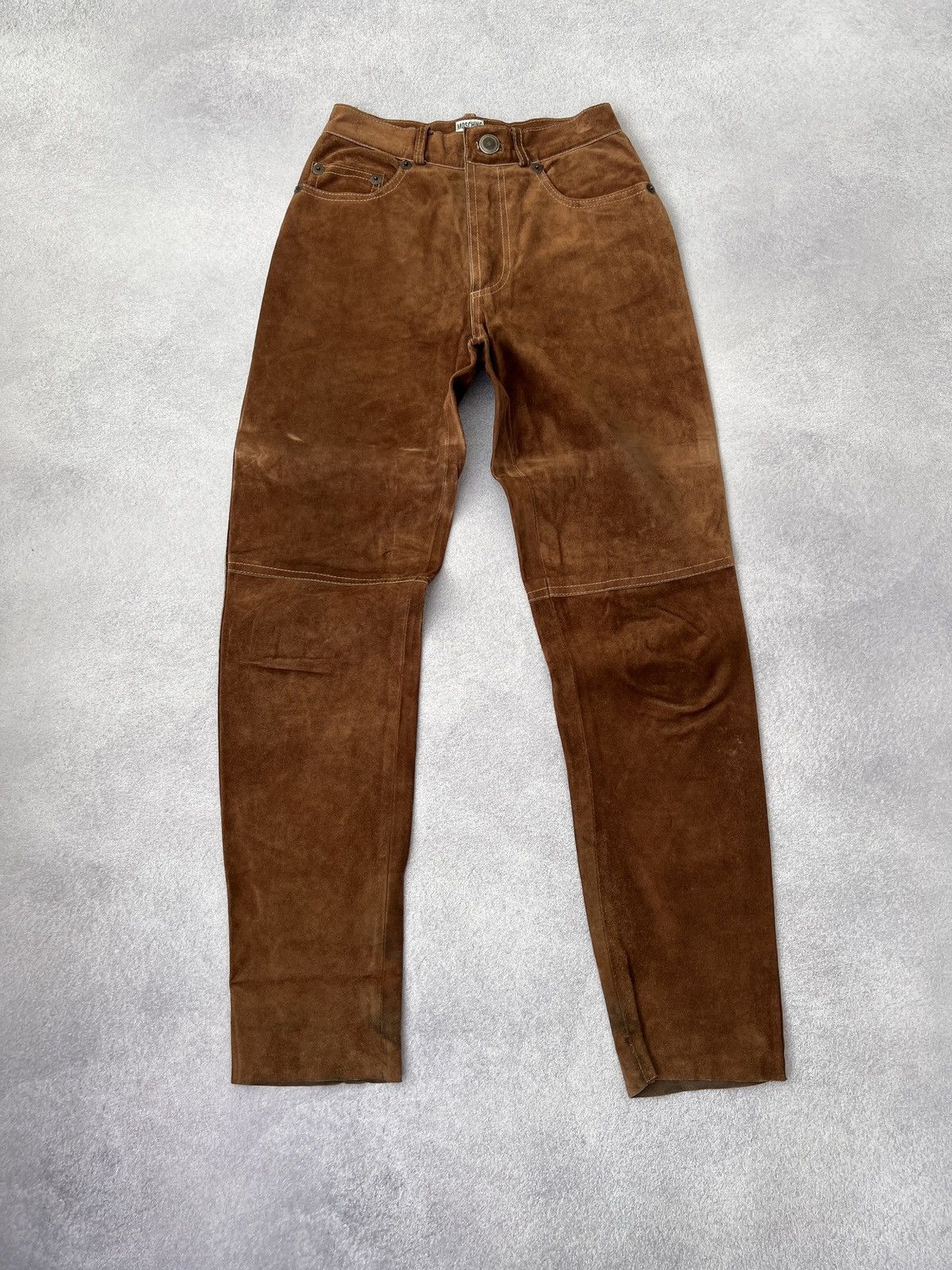 Designer × Moschino × Vintage Vintage Moschino Leather Women’s Rare Pants Cowboy Style Size 30" / US 8 / IT 44 - 3 Thumbnail