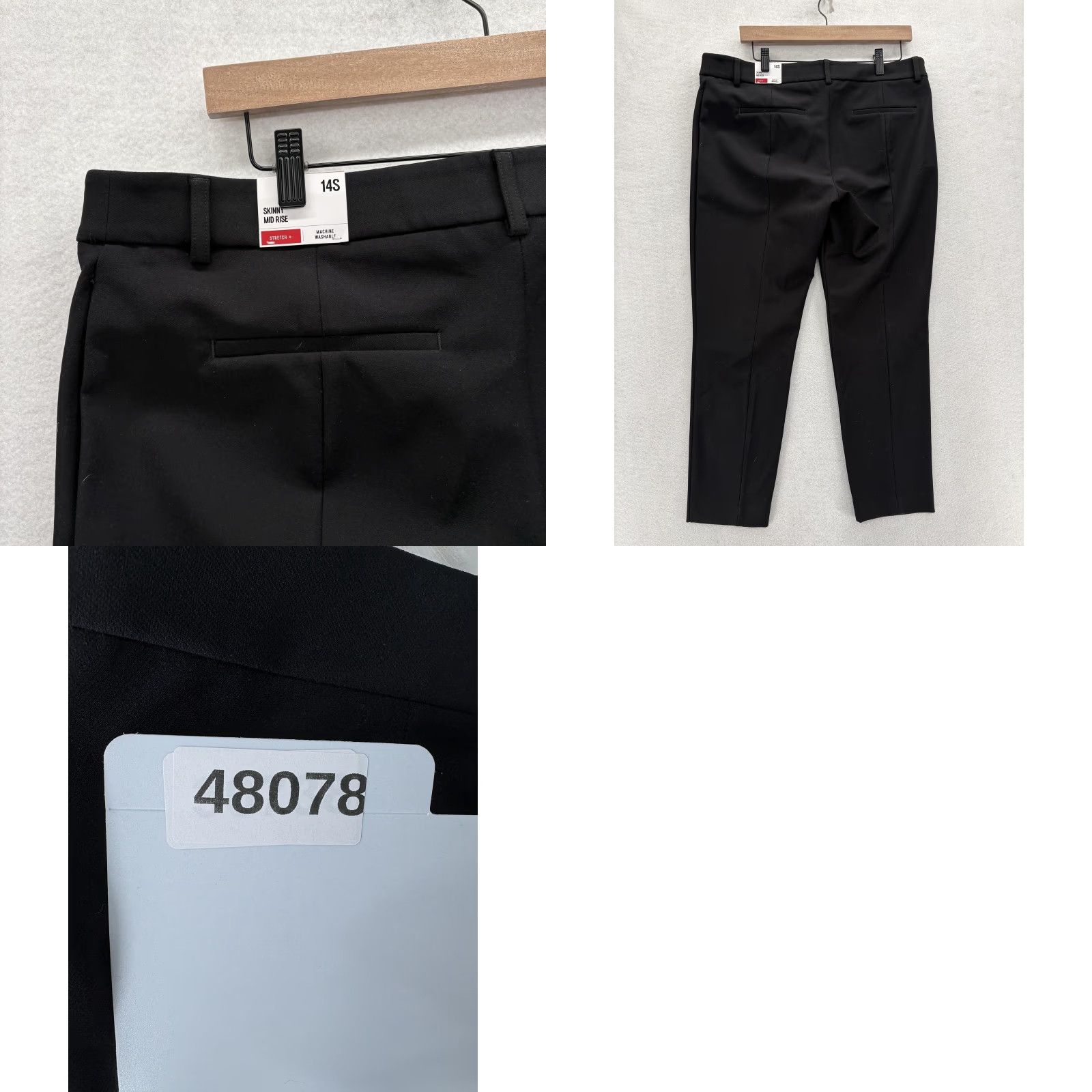 Express Express Skinny Mid Rise Dress Pants Womens 14S Black Stretch Work Career NWT Size 36" / US 14 / IT 50 - 9 Thumbnail