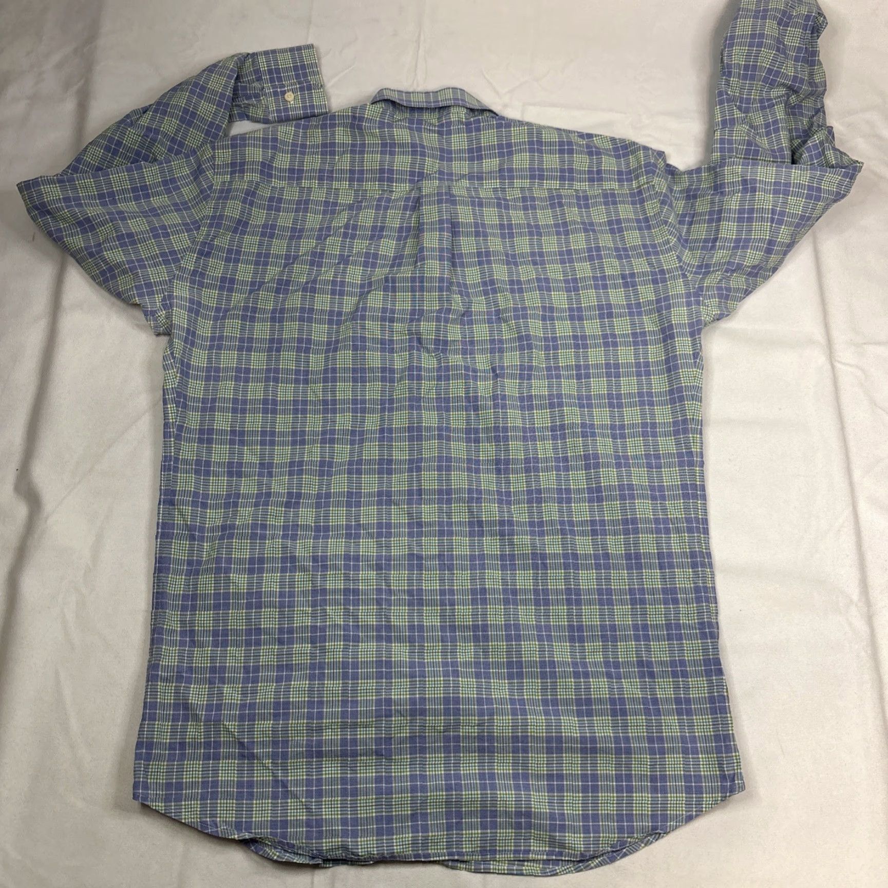 Peter Millar Peter Millar Button-Down Long Sleeve Shirt Men’s XL Plaid Blue Green Men Shirt XL Plaid Blue Green Size US XL / EU 56 / 4 - 4 Thumbnail