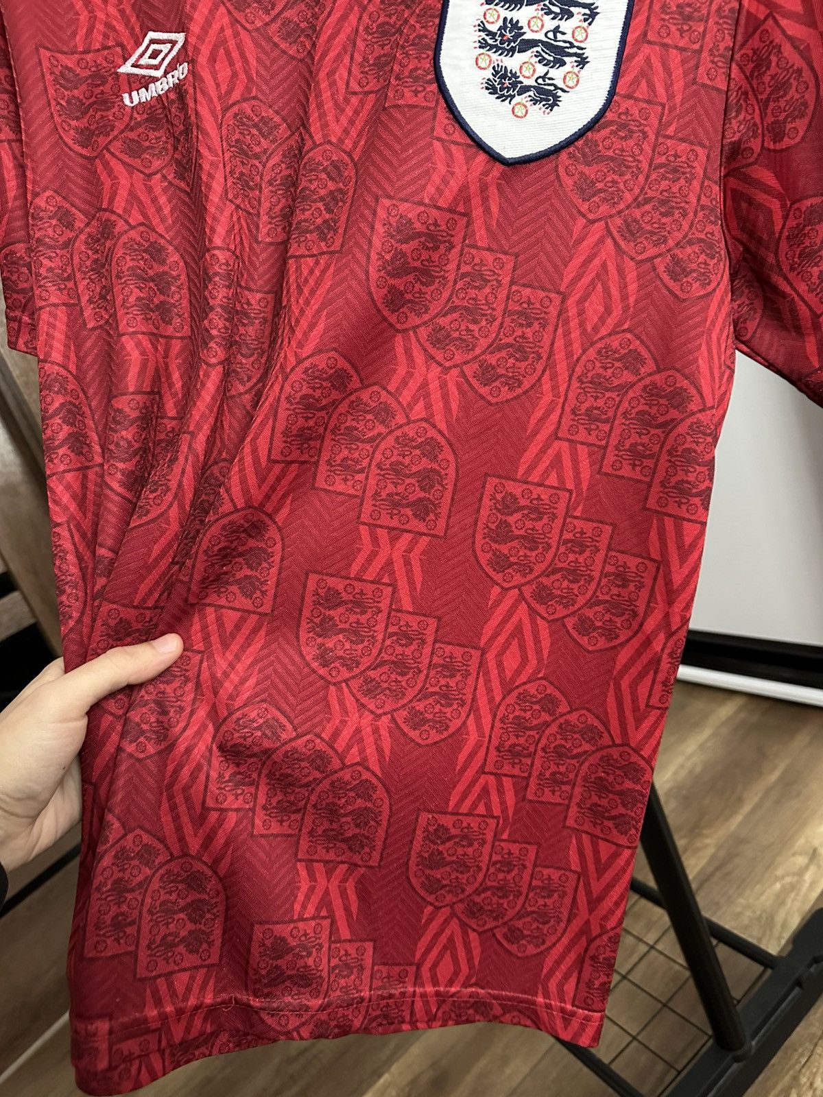 Umbro 1994/1995 Umbro England Vintage Soccer Jersey T-Shirt Size US L / EU 52-54 / 3 - 15 Thumbnail