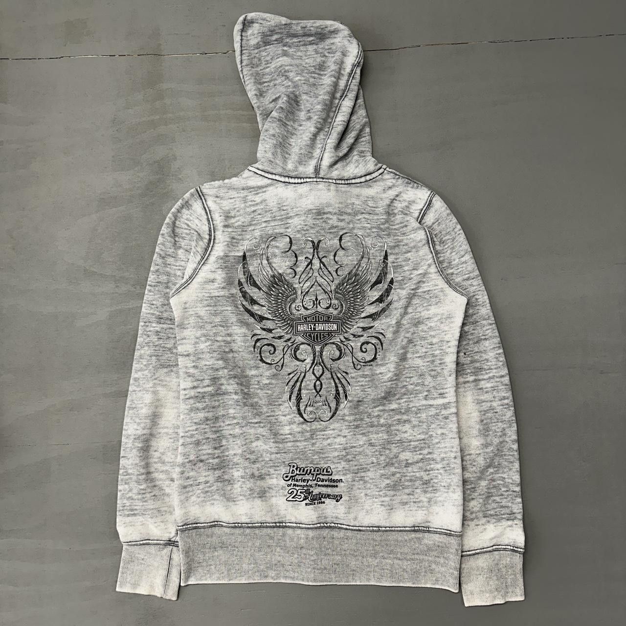 Harley Davidson Y2K Harley Davidson Women’s Zip Up Hoodie Grey Medium Size M / US 6-8 / IT 42-44 - 2 Thumbnail