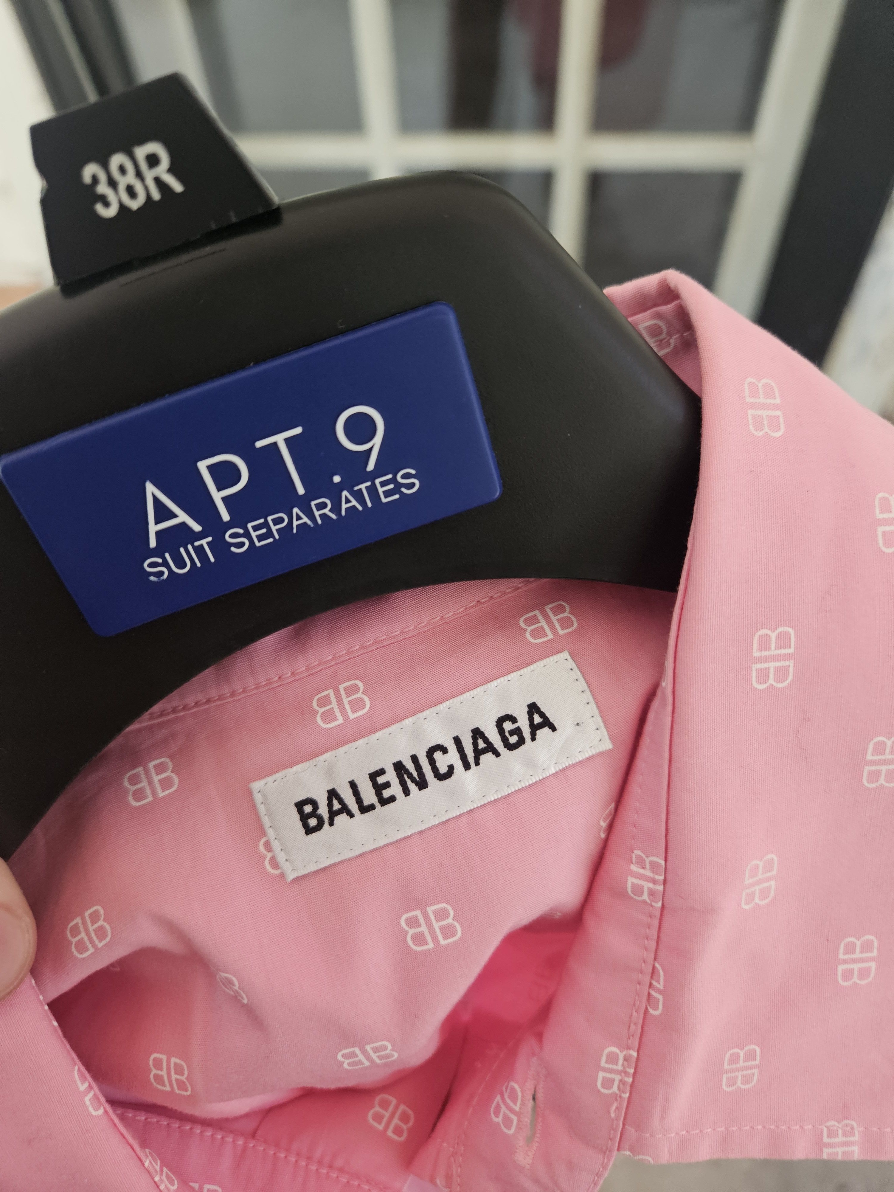 Balenciaga Balenciaga BB Monogram Pink Oversized Button Up Shirt Size US XS / EU 42 / 0 - 7 Thumbnail