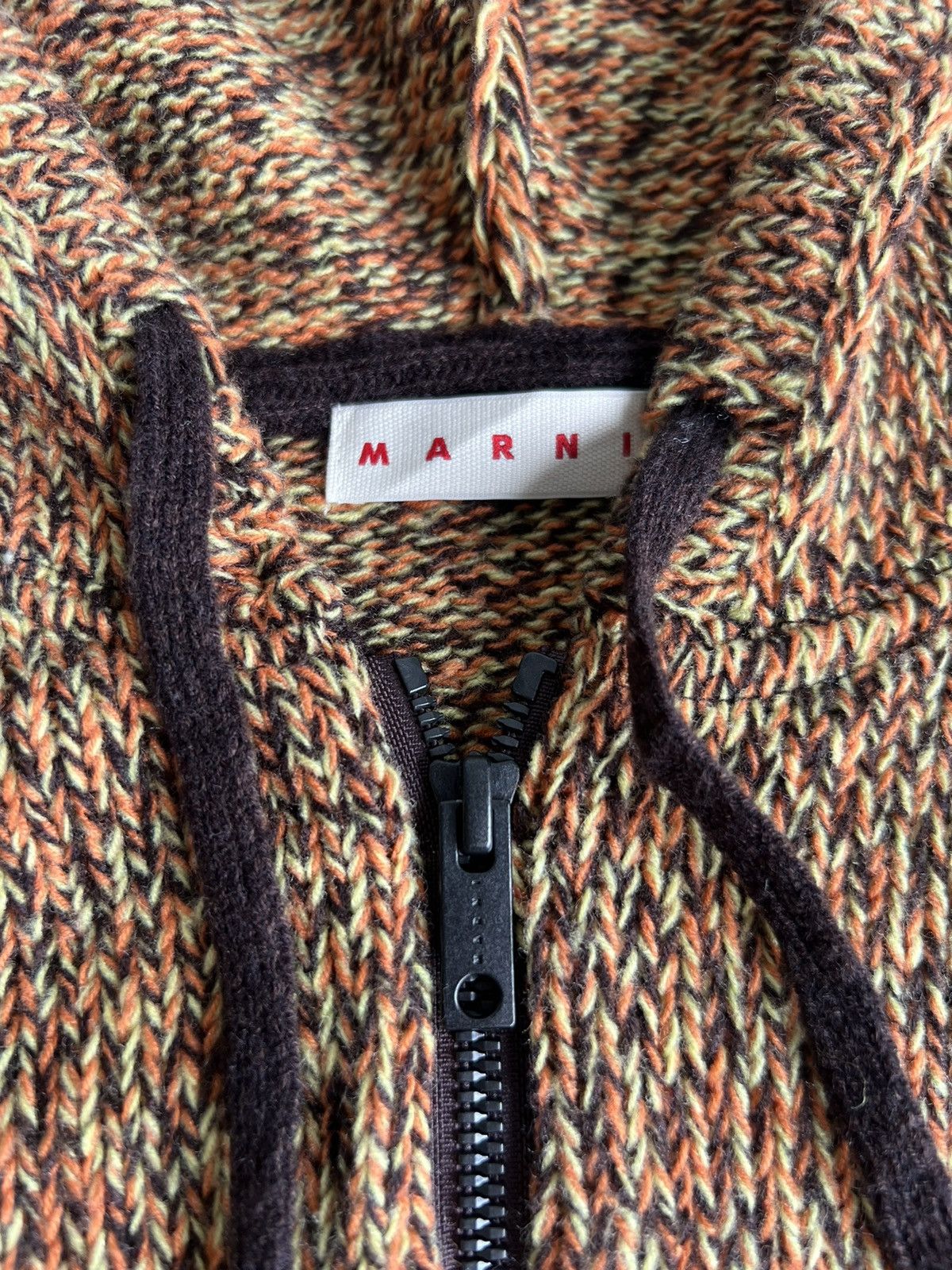 Marni MARNI Multi Color Cable Knit Oversized Baggy Zipper Hoodie Size US XL / EU 56 / 4 - 5 Thumbnail