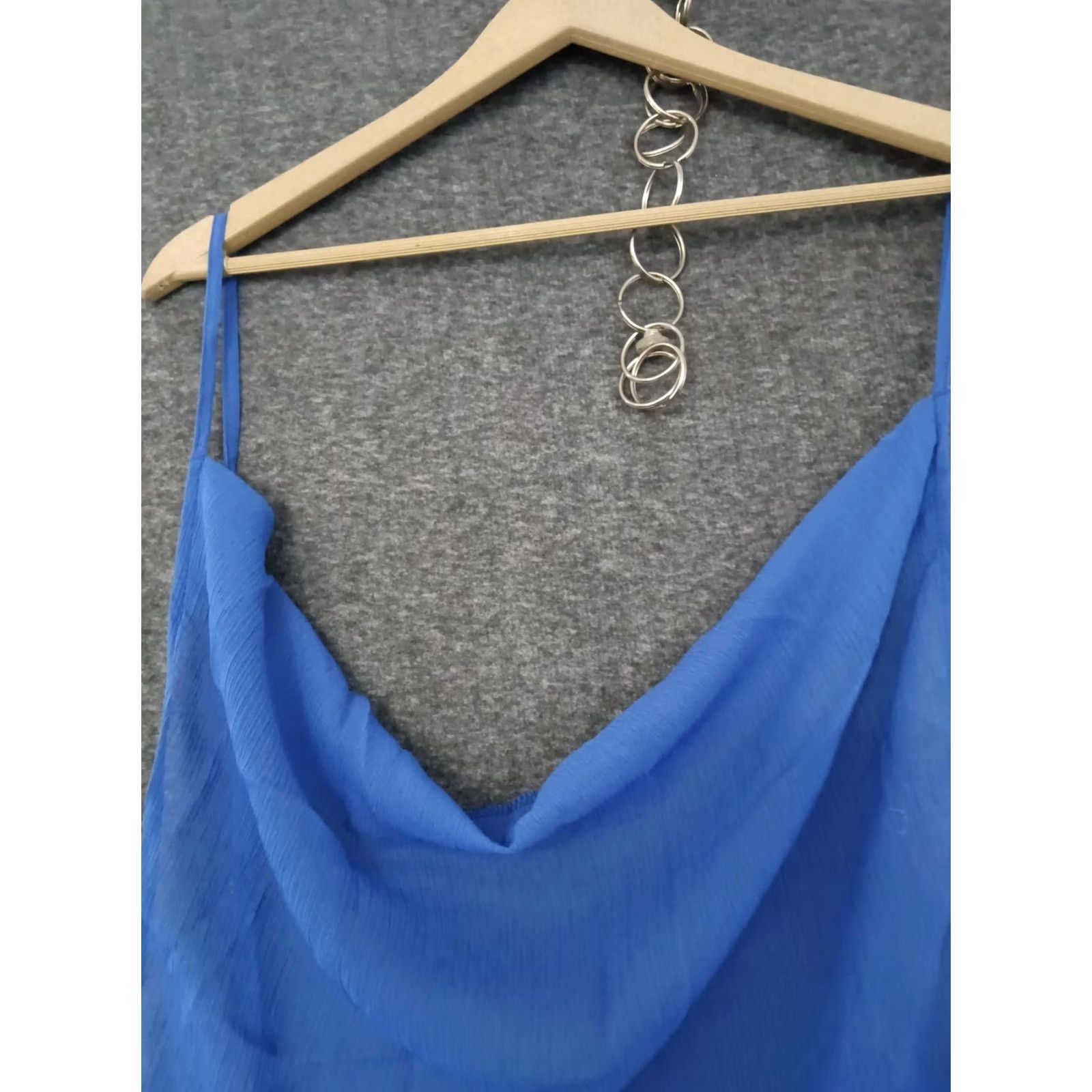 Vintage Toluca Swim Cover Up Maxi Cowl Neck Sheer Dress Blue L Womens Beach Sleeveless 60s? Size L / US 10 / IT 46 - 3 Thumbnail