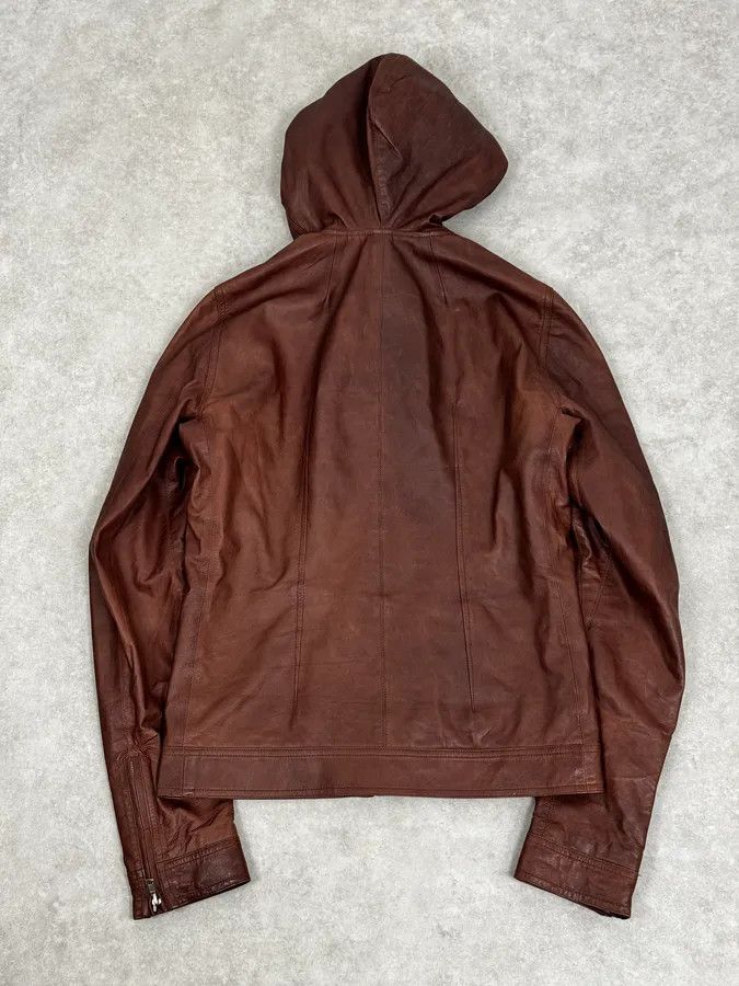 Rick Owens SS2014 Rick Owens Brown Avant-Garde Hooded Leather Jacket Size US M / EU 48-50 / 2 - 4 Thumbnail