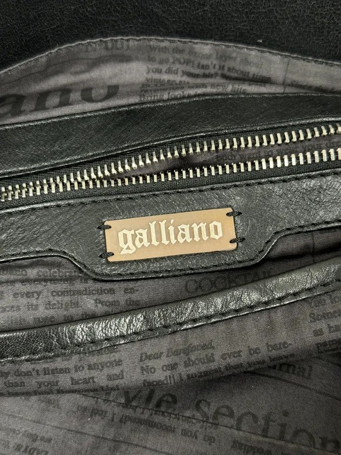 John Galliano John Galliano Black Hybrid Leather Magazine Newspapers Gazette Handle Bag Size ONE SIZE - 8 Thumbnail