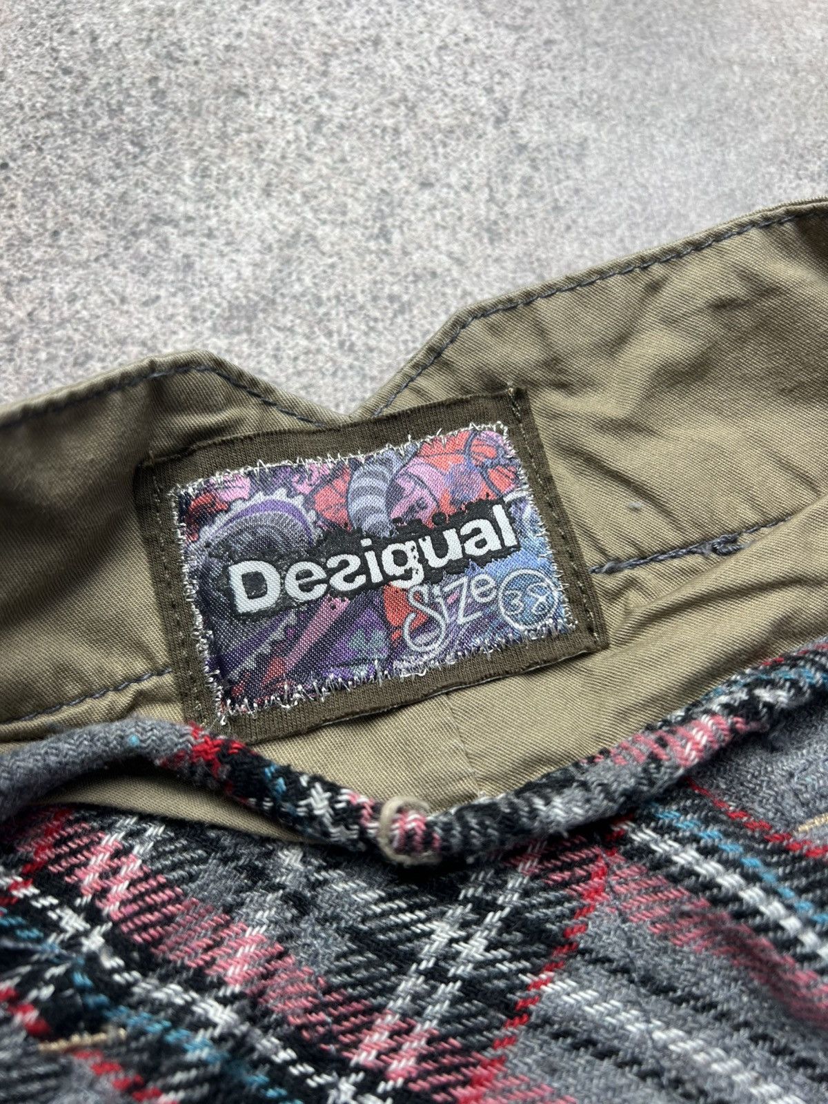 Desigual × Vintage Desigual vintage patchwork flare skirt with tweed details Size 28" / US 6 / IT 42 - 6 Thumbnail