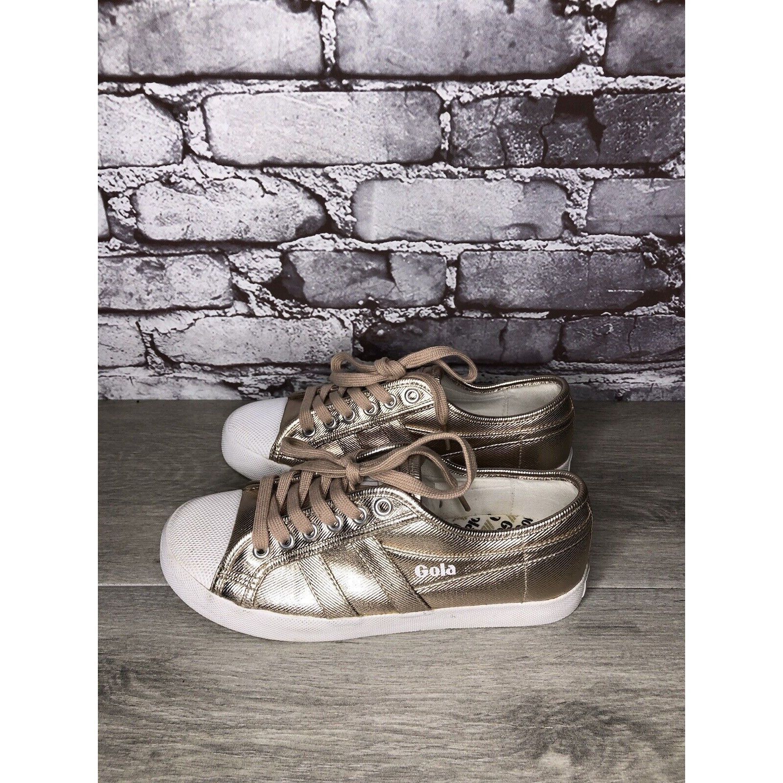 Gola Gola Coaster CLA029 Metallic Rose Gold Textile Casual Lace S Size US 6 / IT 36 - 22 Thumbnail