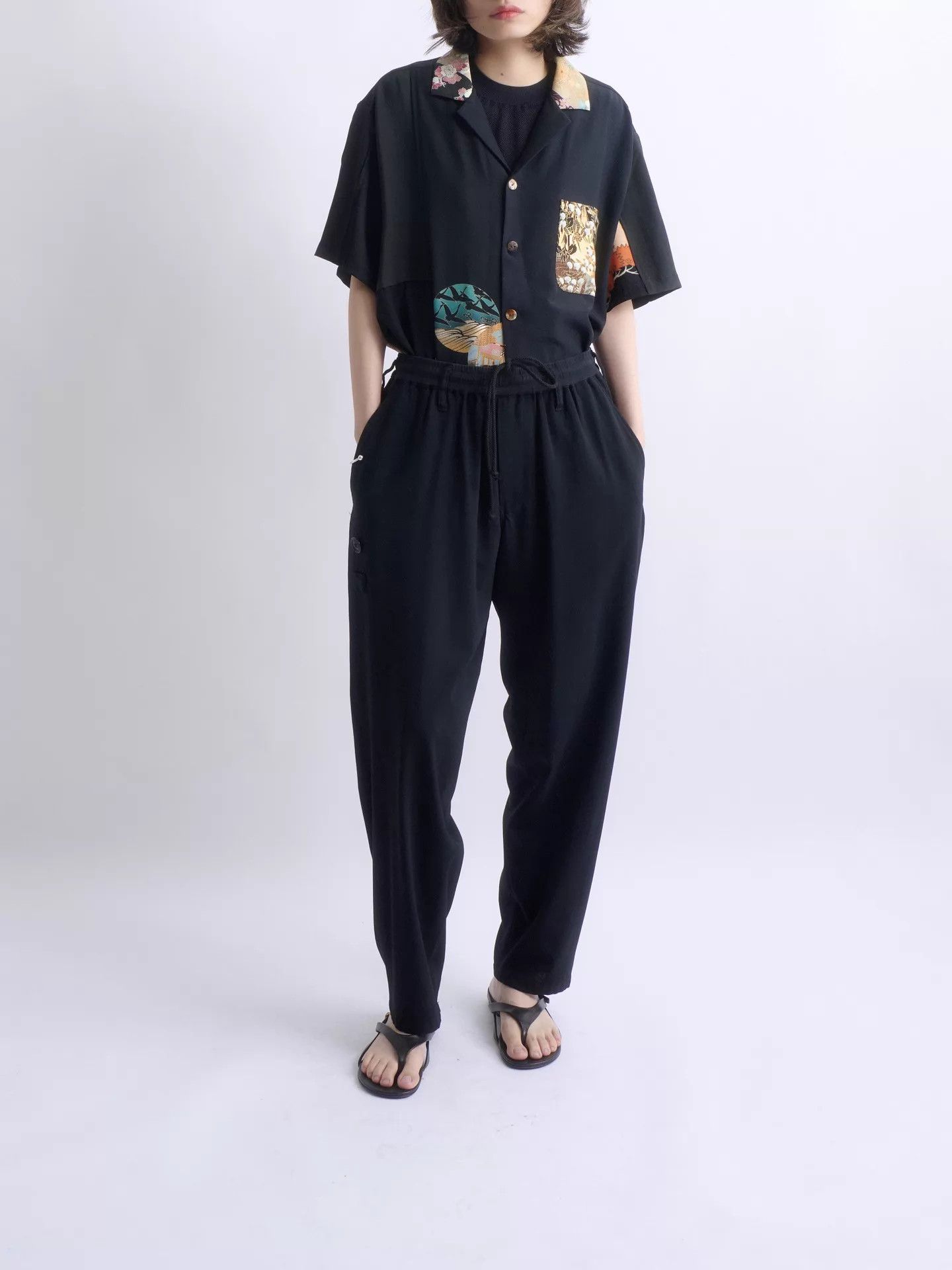 Yohji Yamamoto YOHJI YAMAMOTO Reg Elastic Waist Loose Tapered Pants Size US 29 - 1 Thumbnail