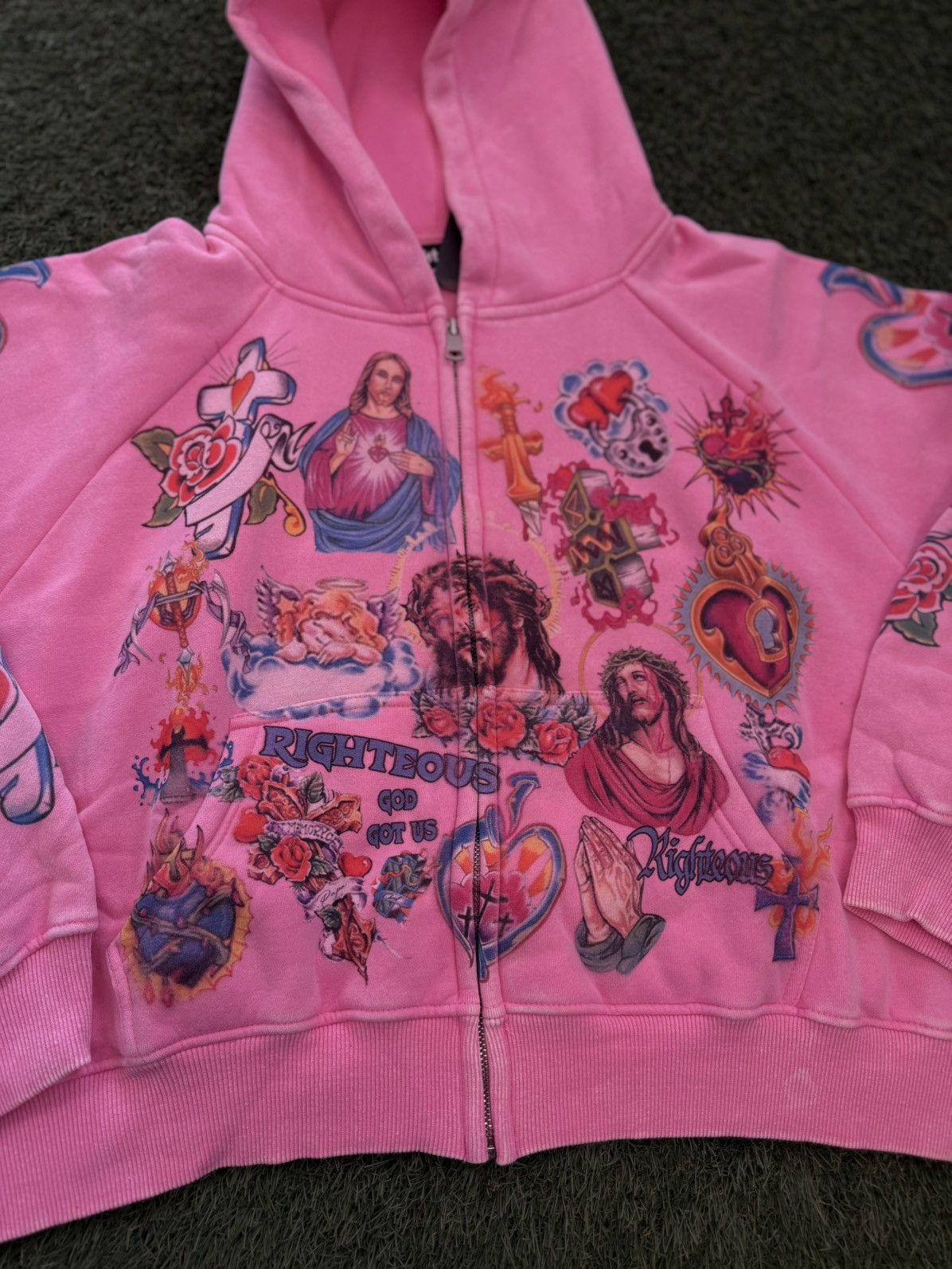 Other We Are Righteous Pink Zip Up Hoodie Size Small (NEW) Size US S / EU 44-46 / 1 - 3 Thumbnail